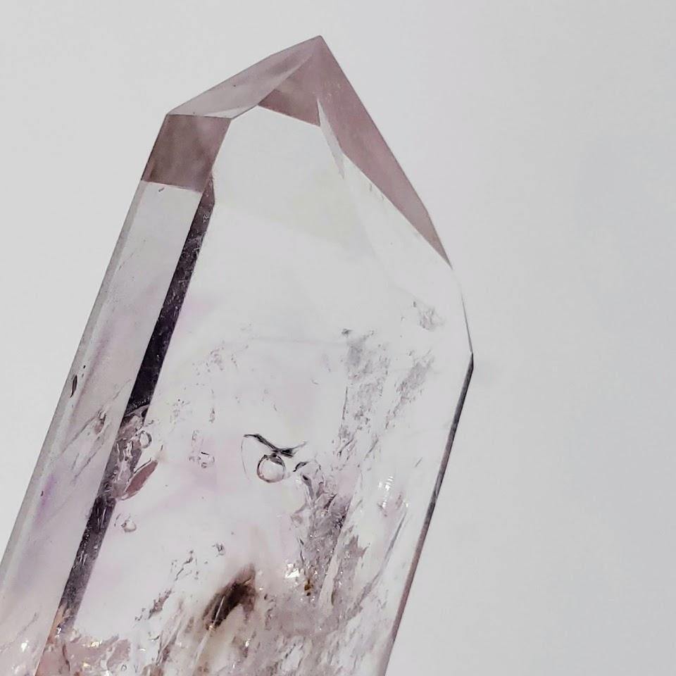 2 Moving Rare Enhydro Water Bubbles~ Brandberg Quartz Point With Light Purple Natural Tint from Namibia