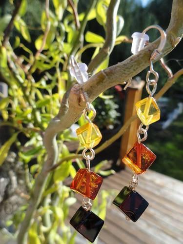  Amber Cube Earrings