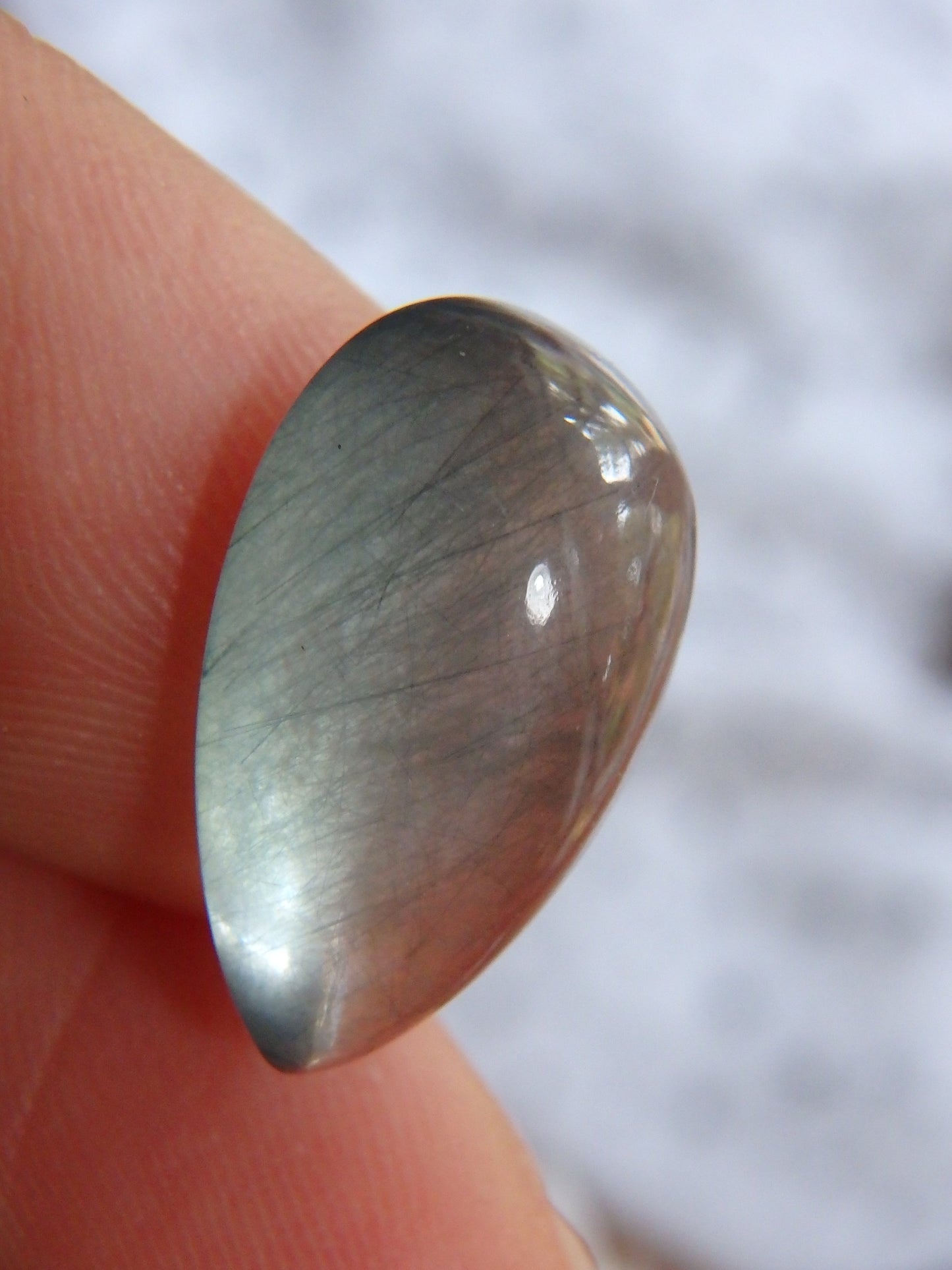 Optical Blue Threads Actinolite Quartz Cabochon~Perfect for Jewellery Making! - Metiz Tier Price