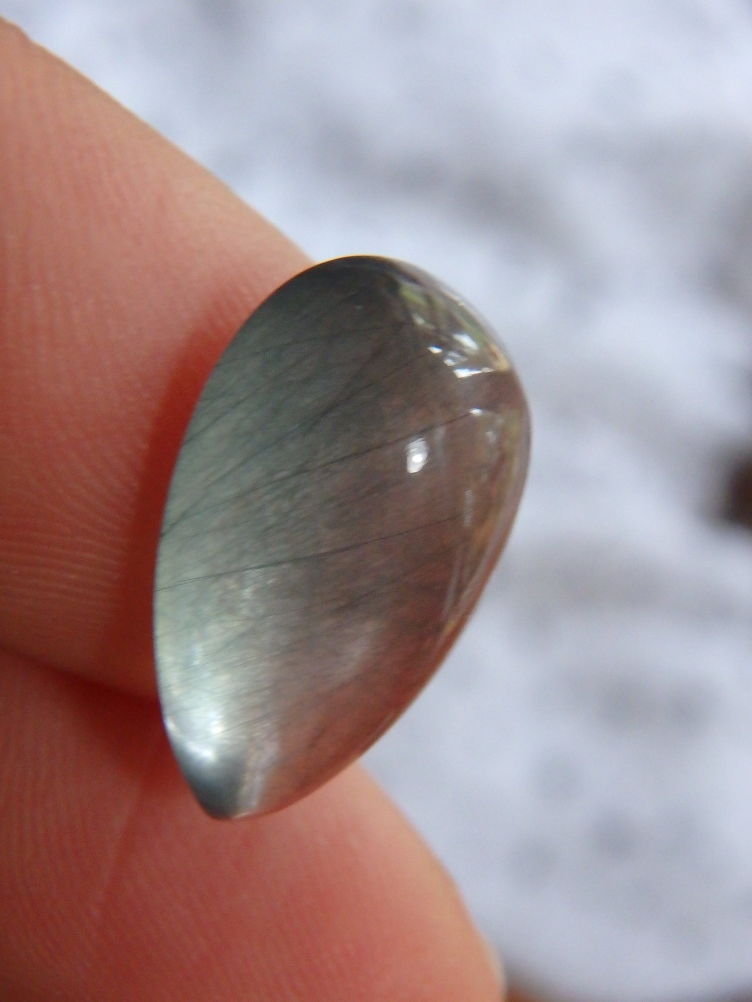Optical Blue Threads Actinolite Quartz Cabochon~Perfect for Jewellery Making! - Metiz Tier Price