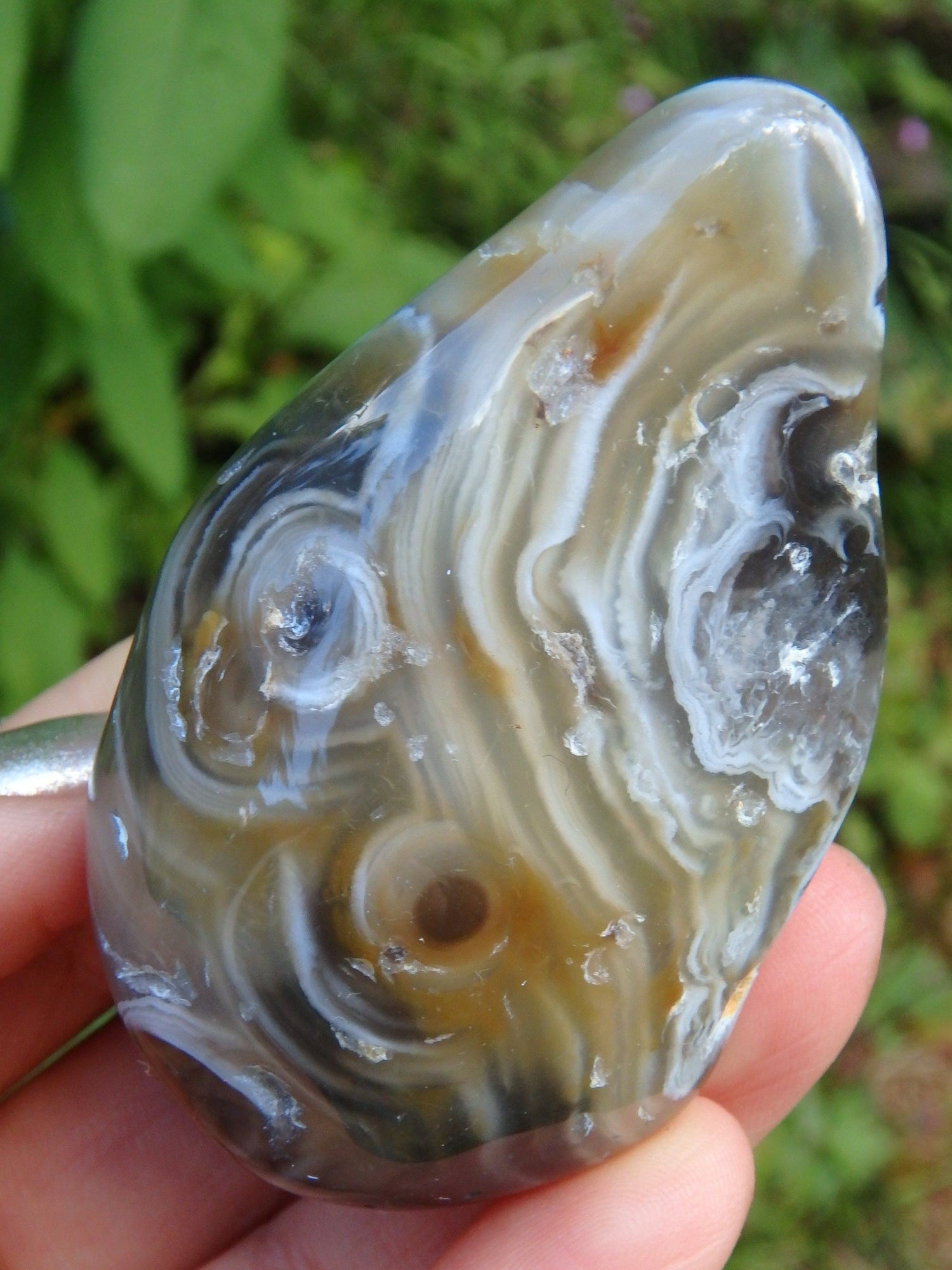  Ancient Water Included Agate Enhydro Polished Specimen From Brazil