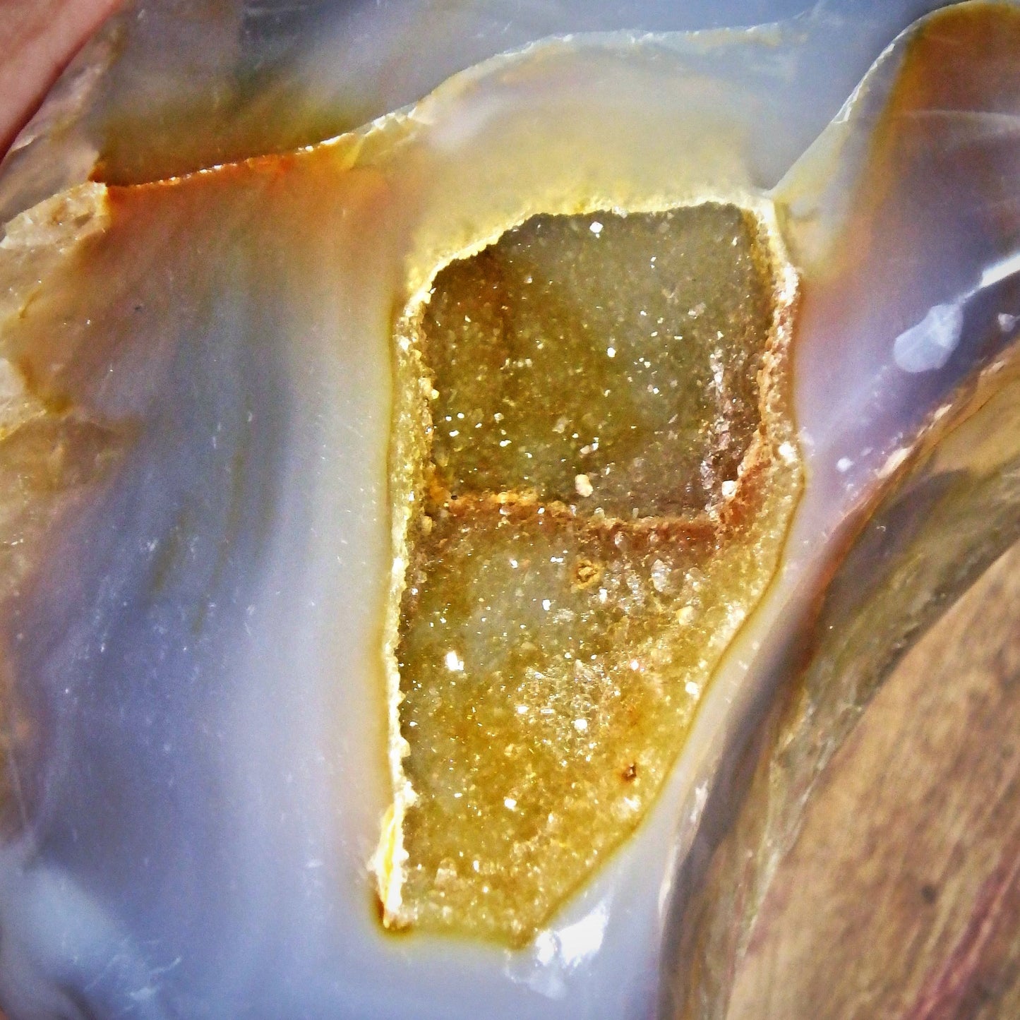 Incredible Chunky Large Sparkling Galaxy Agate Geode Crescent Moon Display Carving