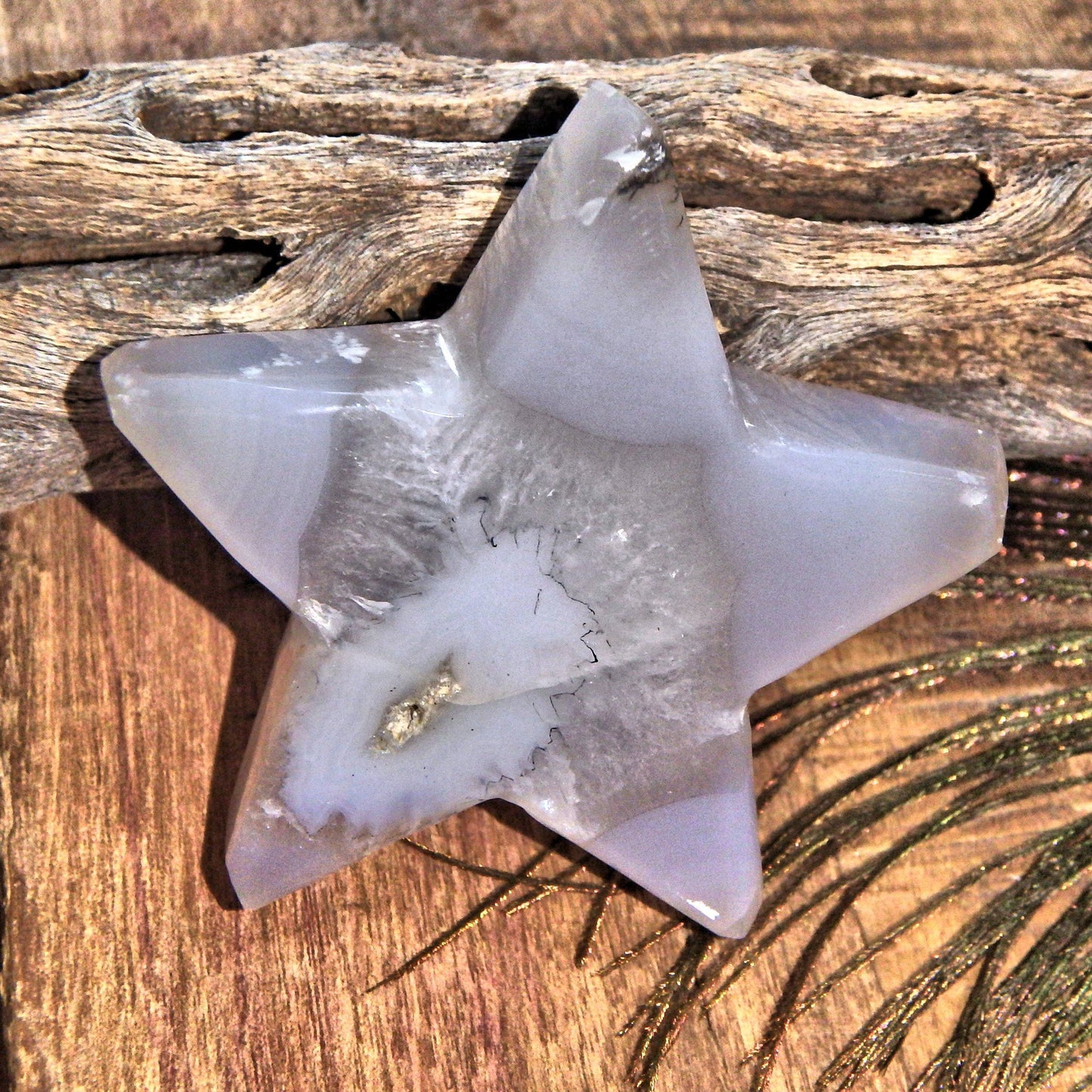  Cute Quartz Geode & Agate Star Carving (Reduced)