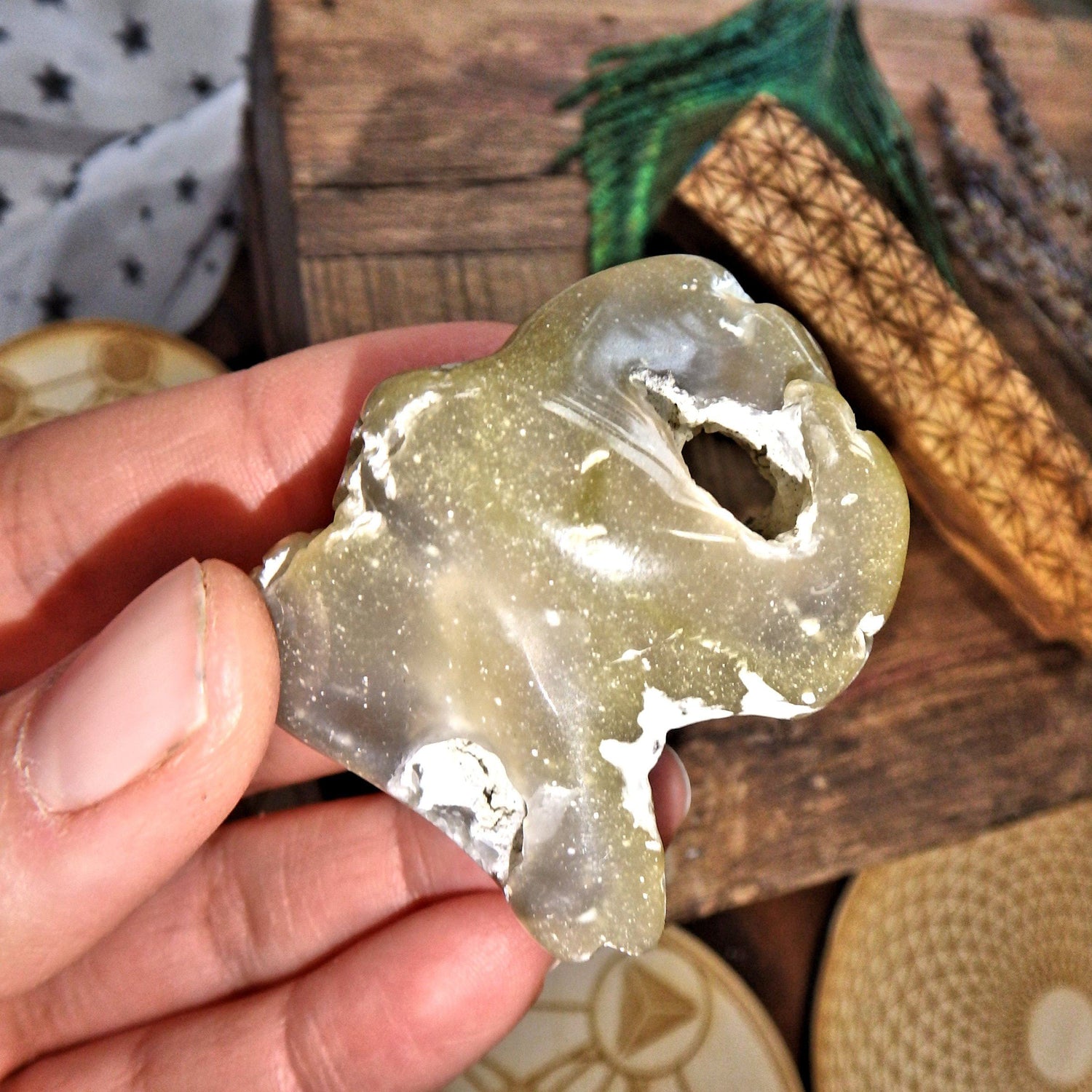  Alligator Agate Free Form With Natural Hole