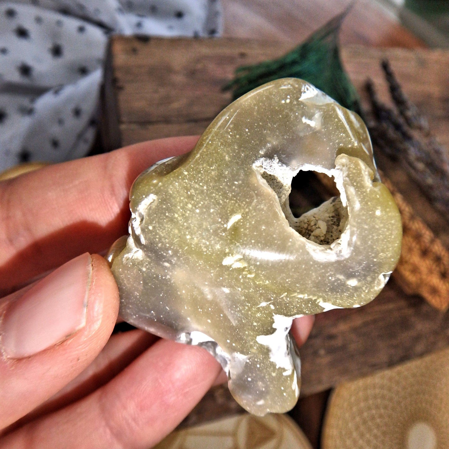  Alligator Agate Free Form With Natural Hole