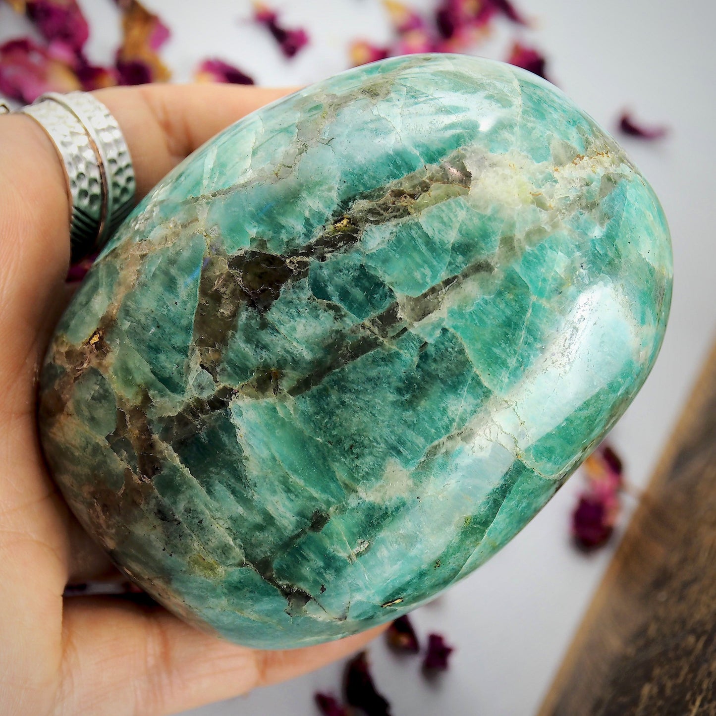  Chunky Marbled Amazonite & Smoky Quartz Gallet Specimen