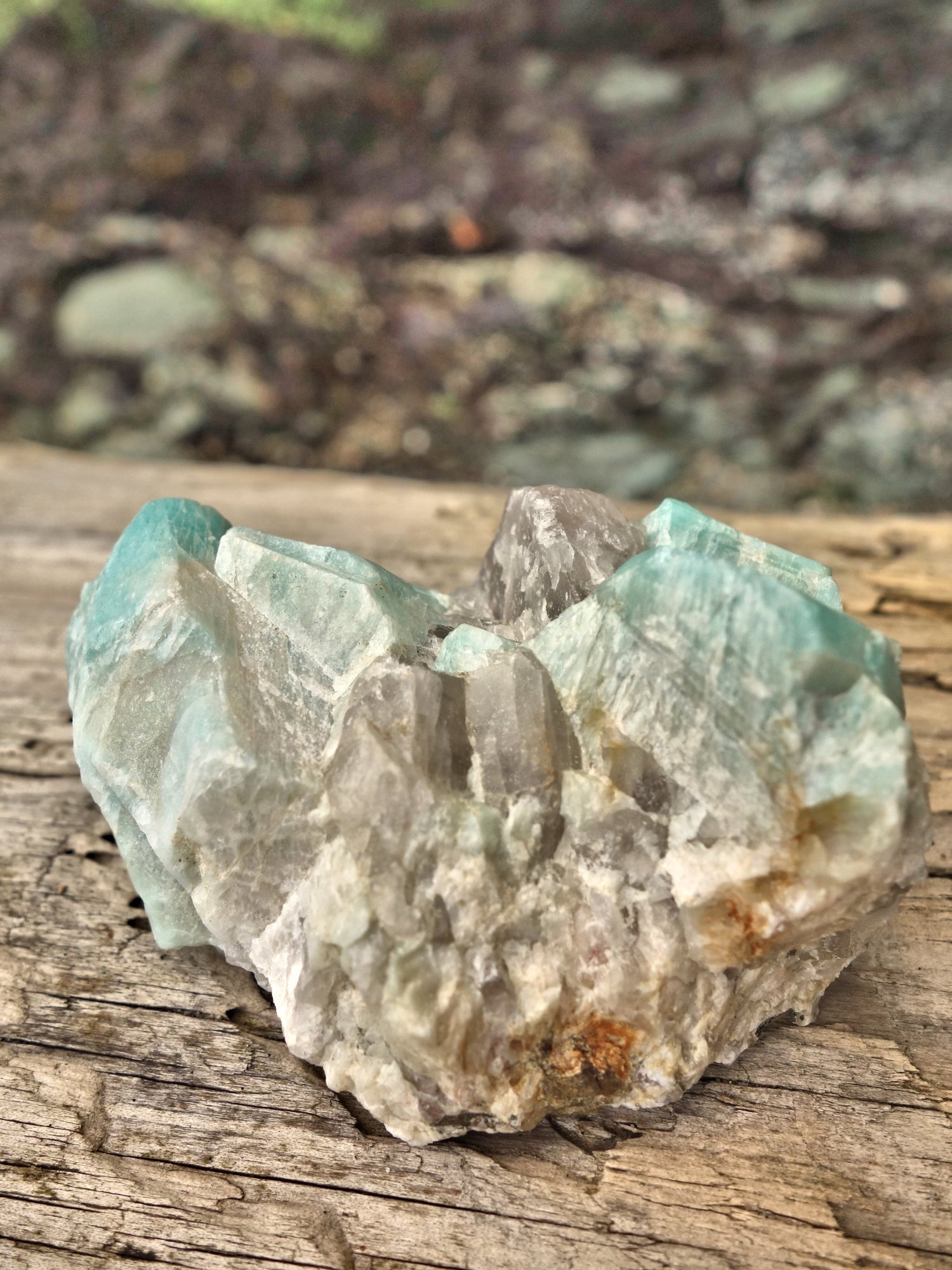 Soft Blue Amazonite & Quartz Natural Specimen 1 - Earth Family Crystals