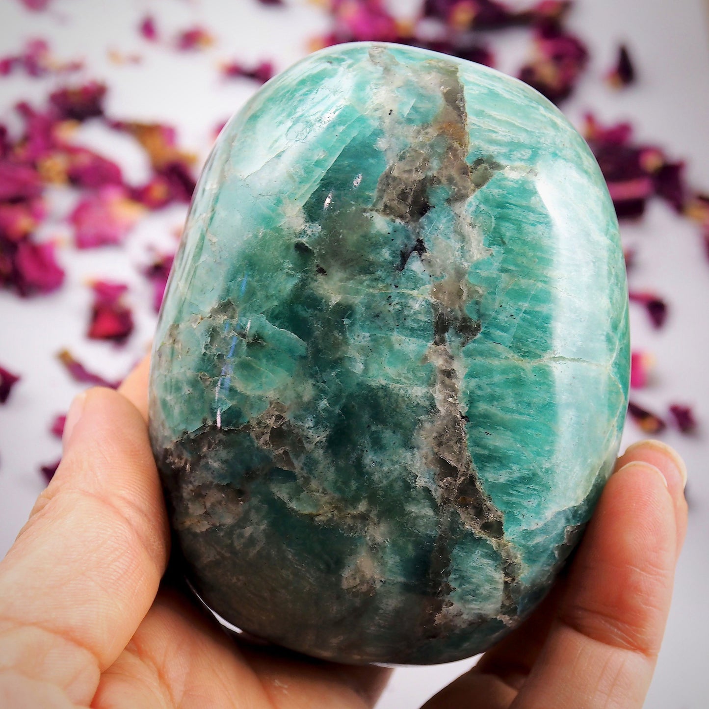  Chunky Marbled Amazonite & Smoky Quartz Gallet Specimen