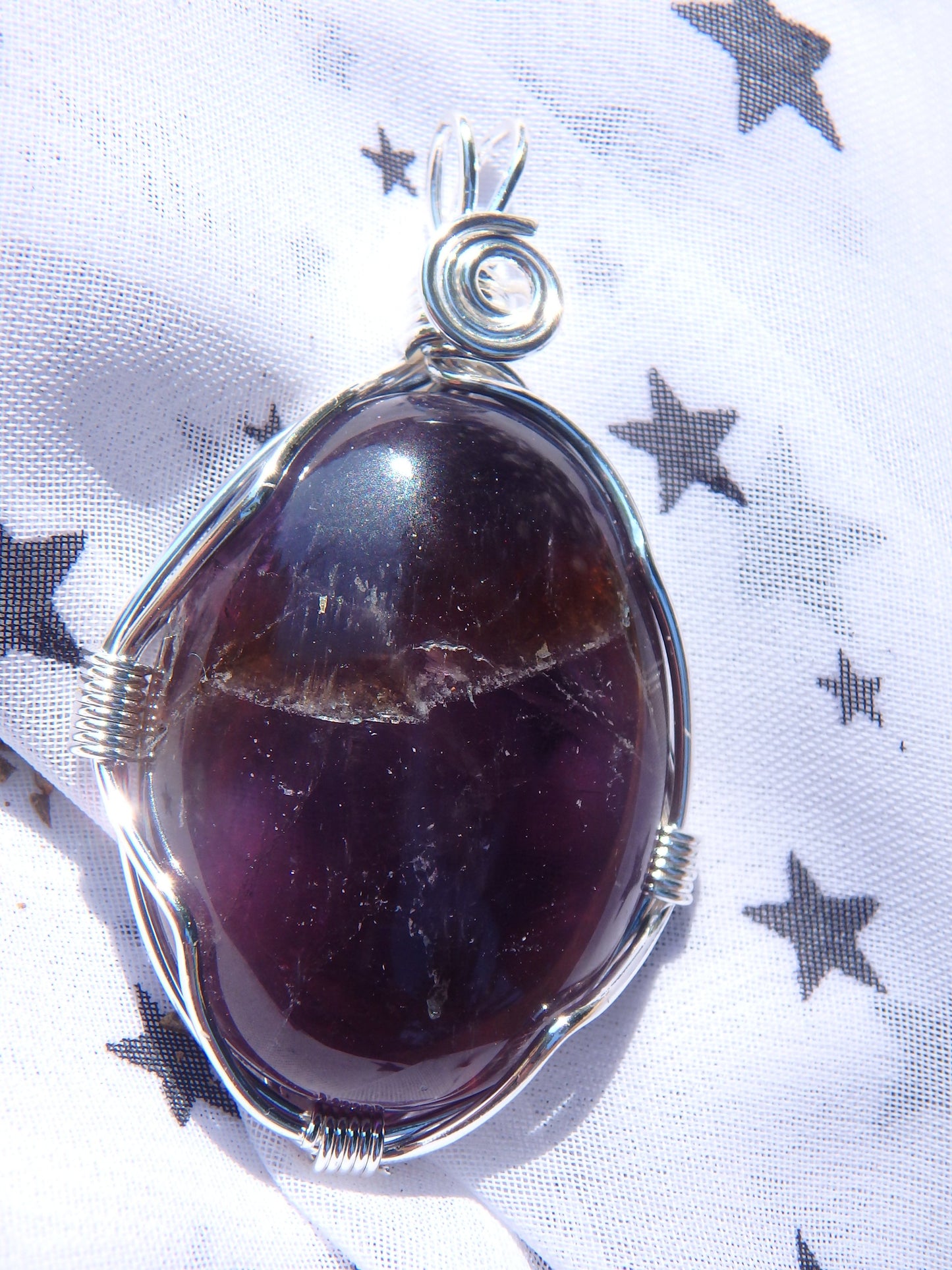 Juicy Purple Amethyst & Silver Wire Wrapped Pendant - Metiz Tier Price