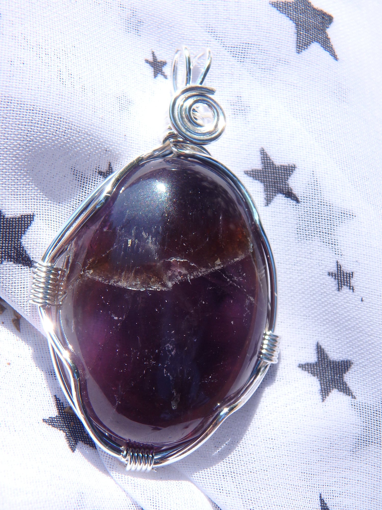 Juicy Purple Amethyst & Silver Wire Wrapped Pendant - Metiz Tier Price