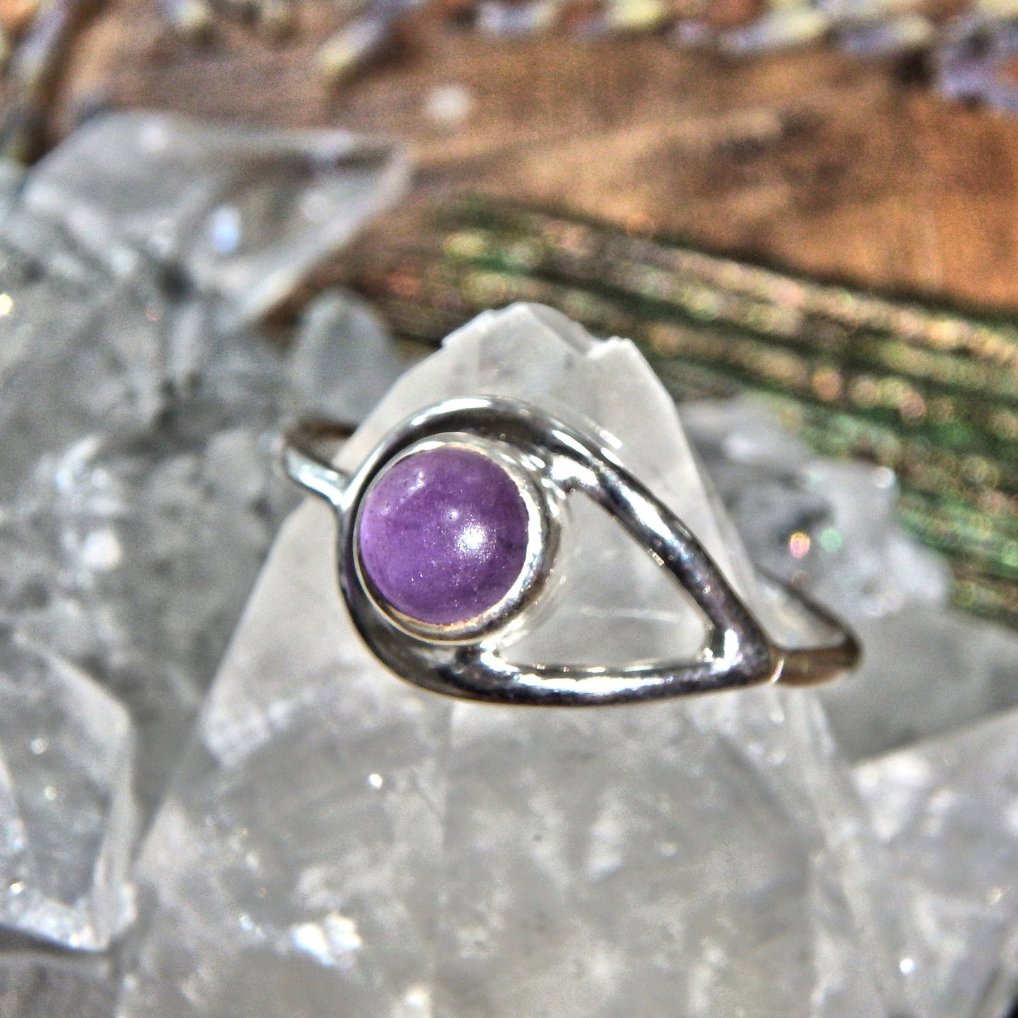 Ideal Stacking Ring~ Jelly Purple Amethyst Sterling Silver Ring (Size 7)