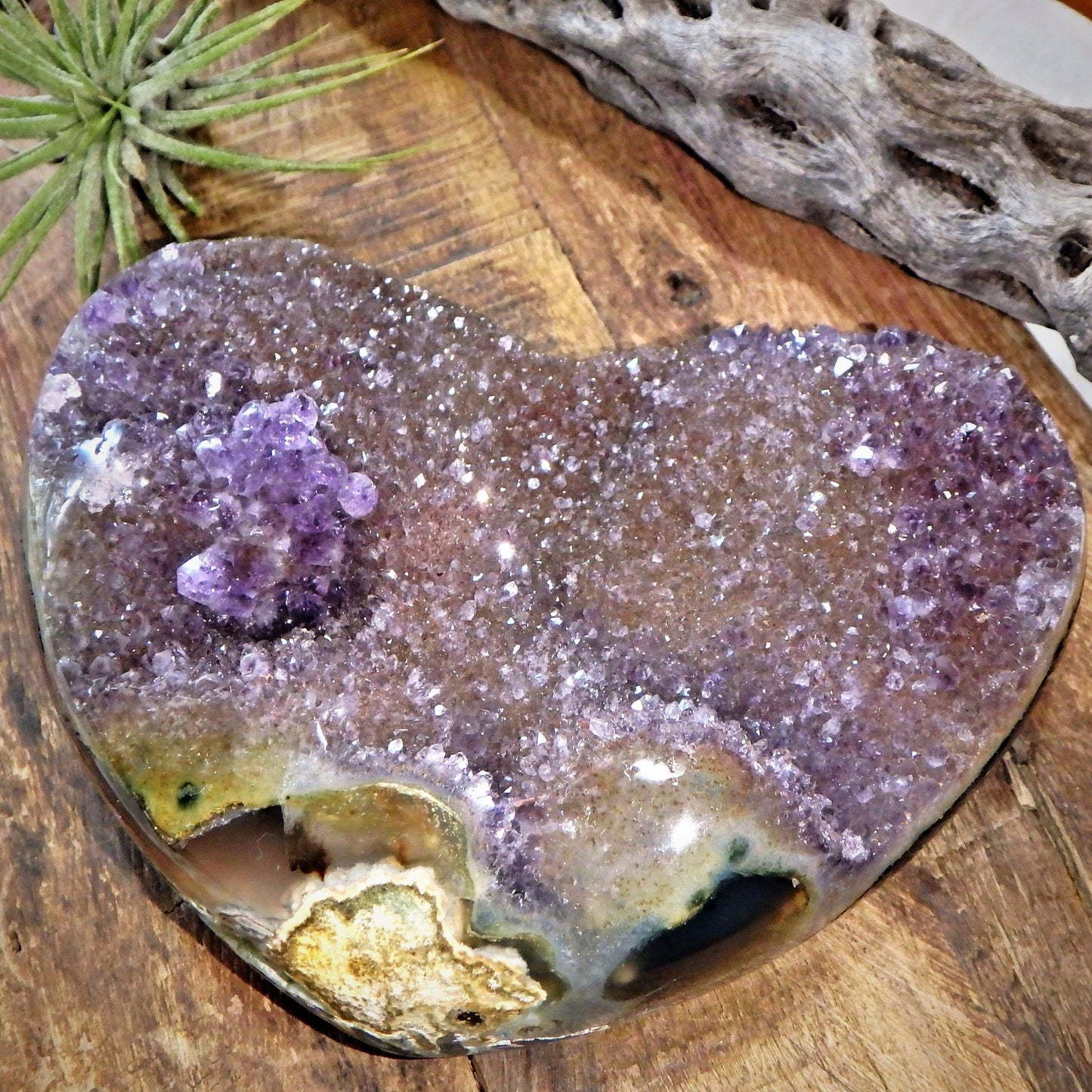 Incredible Large Puffy Lavender Amethyst Druzy Love Heart Carving From Brazil - Earth Family Crystals
