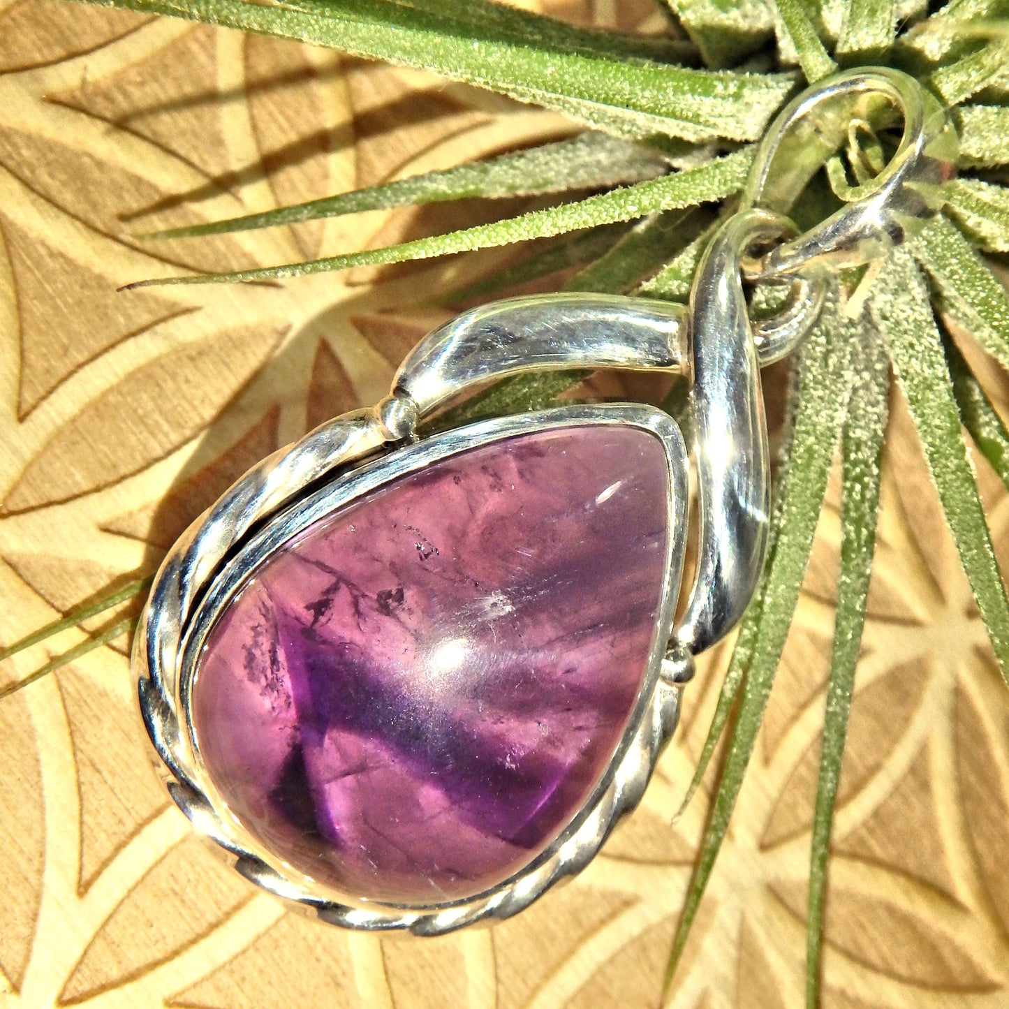Jelly Purple Amethyst Sterling Silver Pendant (Includes Silver Chain)1 - Earth Family Crystals