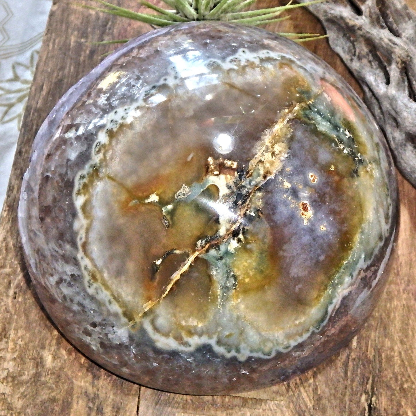  Amazing Large Amethyst Partial Sphere Carving With Fantastic Underside Natural Flower Pattern