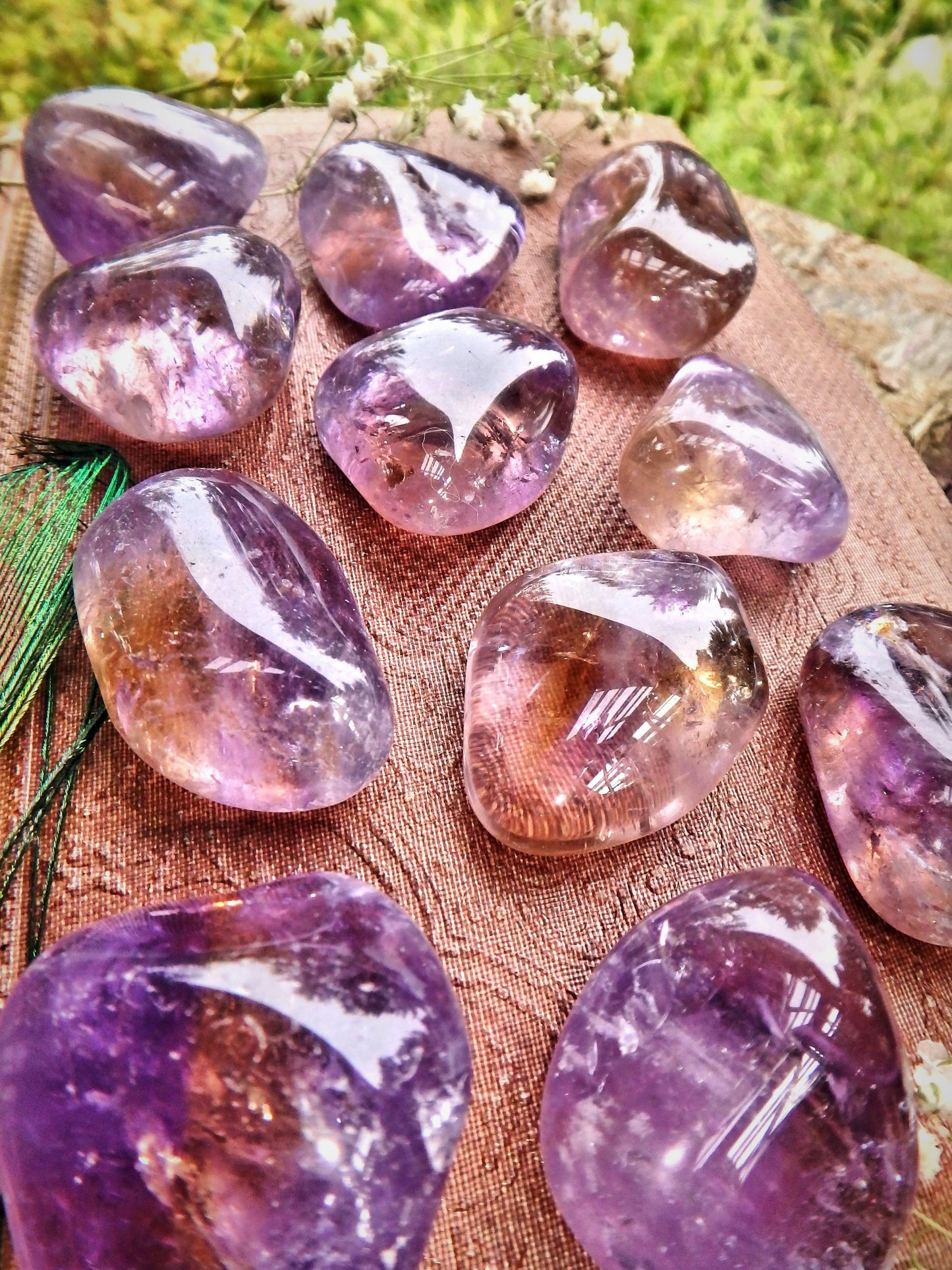 Set of 2 Powerful Brazilian Ametrine Tumbled Pocket Stone - Metiz Tier Price