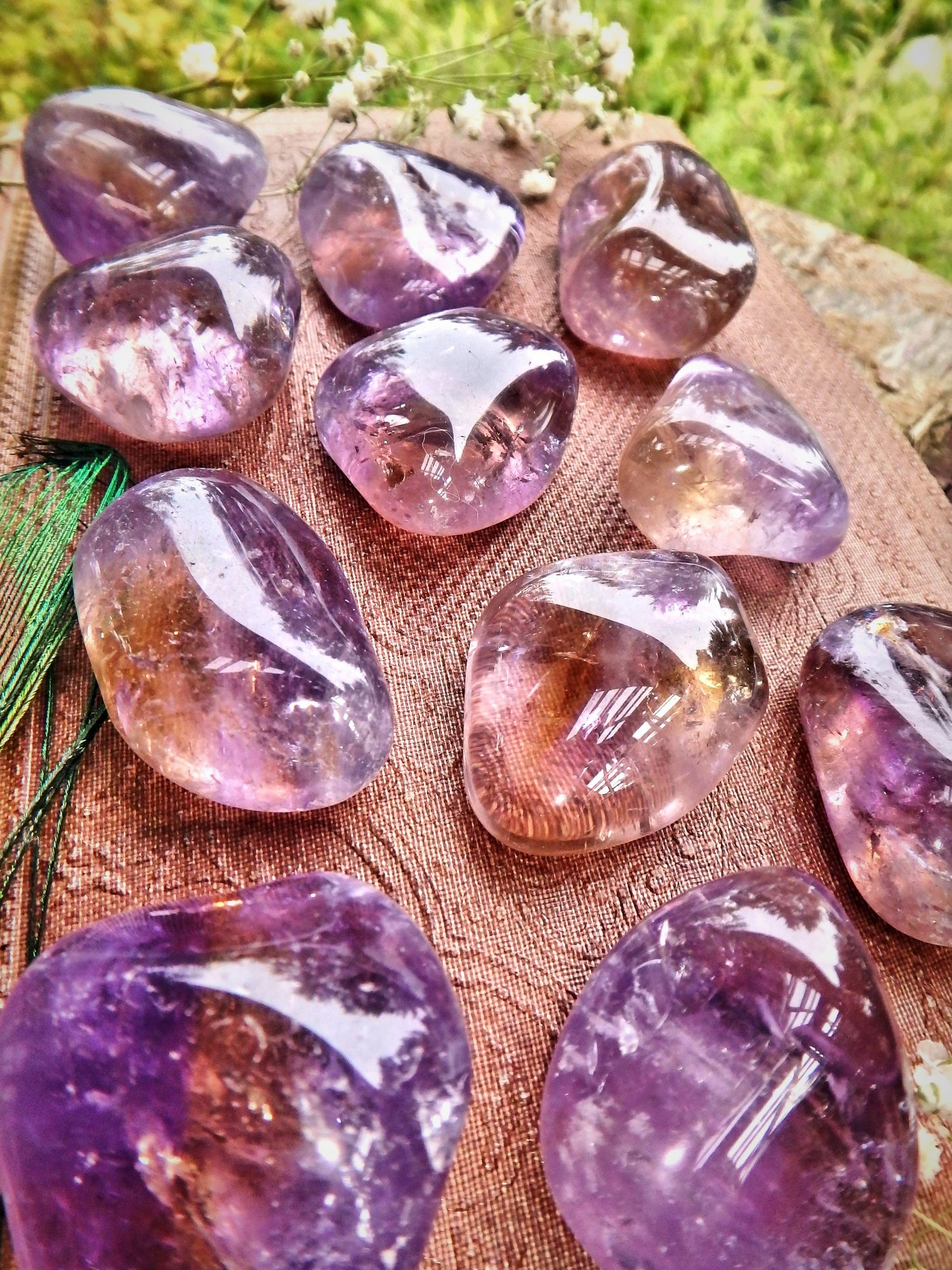 Set of 2 Powerful Brazilian Ametrine Tumbled Pocket Stone - Metiz Tier Price