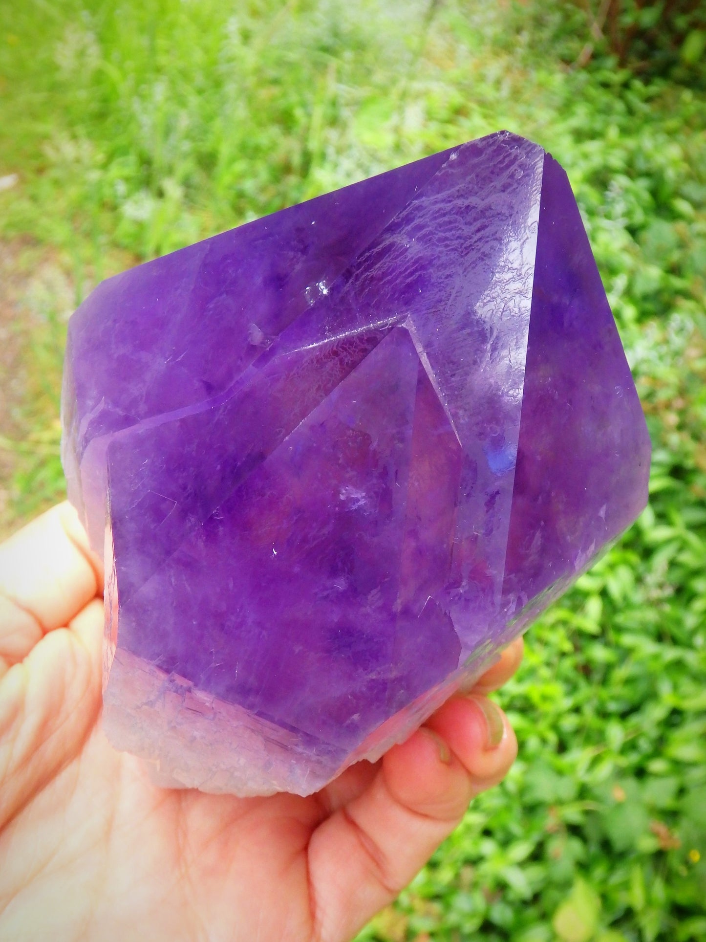 Incredible Twin Peak Bolivian Elestial Cathedral Ametrine Unpolished Standing Display Point 1 - Metiz Tier Price