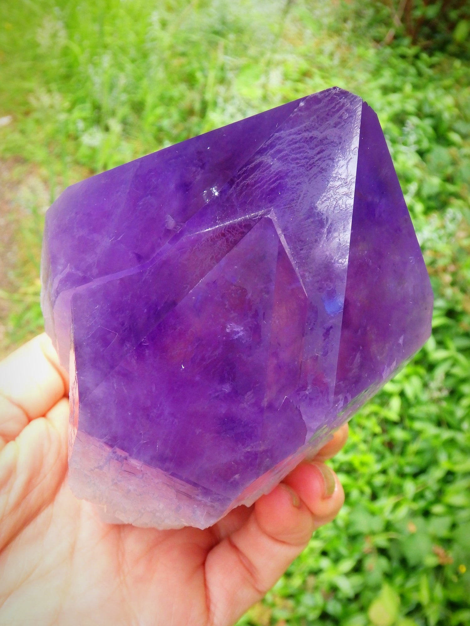 Incredible Twin Peak Bolivian Elestial Cathedral Ametrine Unpolished Standing Display Point 1 - Metiz Tier Price
