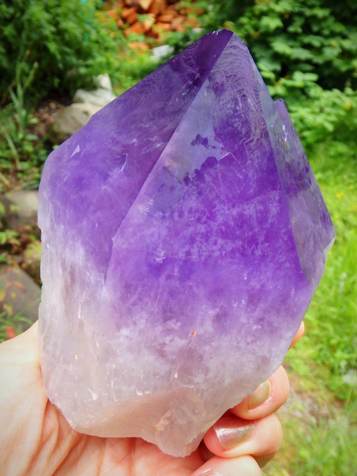 Incredible Twin Peak Bolivian Elestial Cathedral Ametrine Unpolished Standing Display Point 1 - Metiz Tier Price