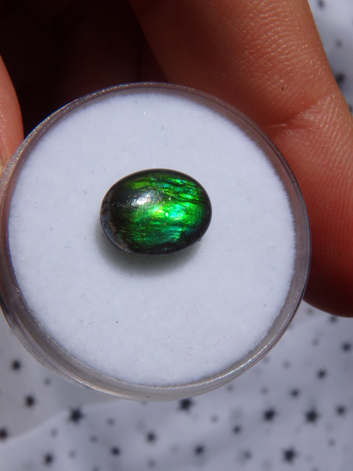 Gorgeous Flashes Quartz Capped  Alberta Ammolite Cabochon For Jewellery Making 2 - Earth Family Crystals