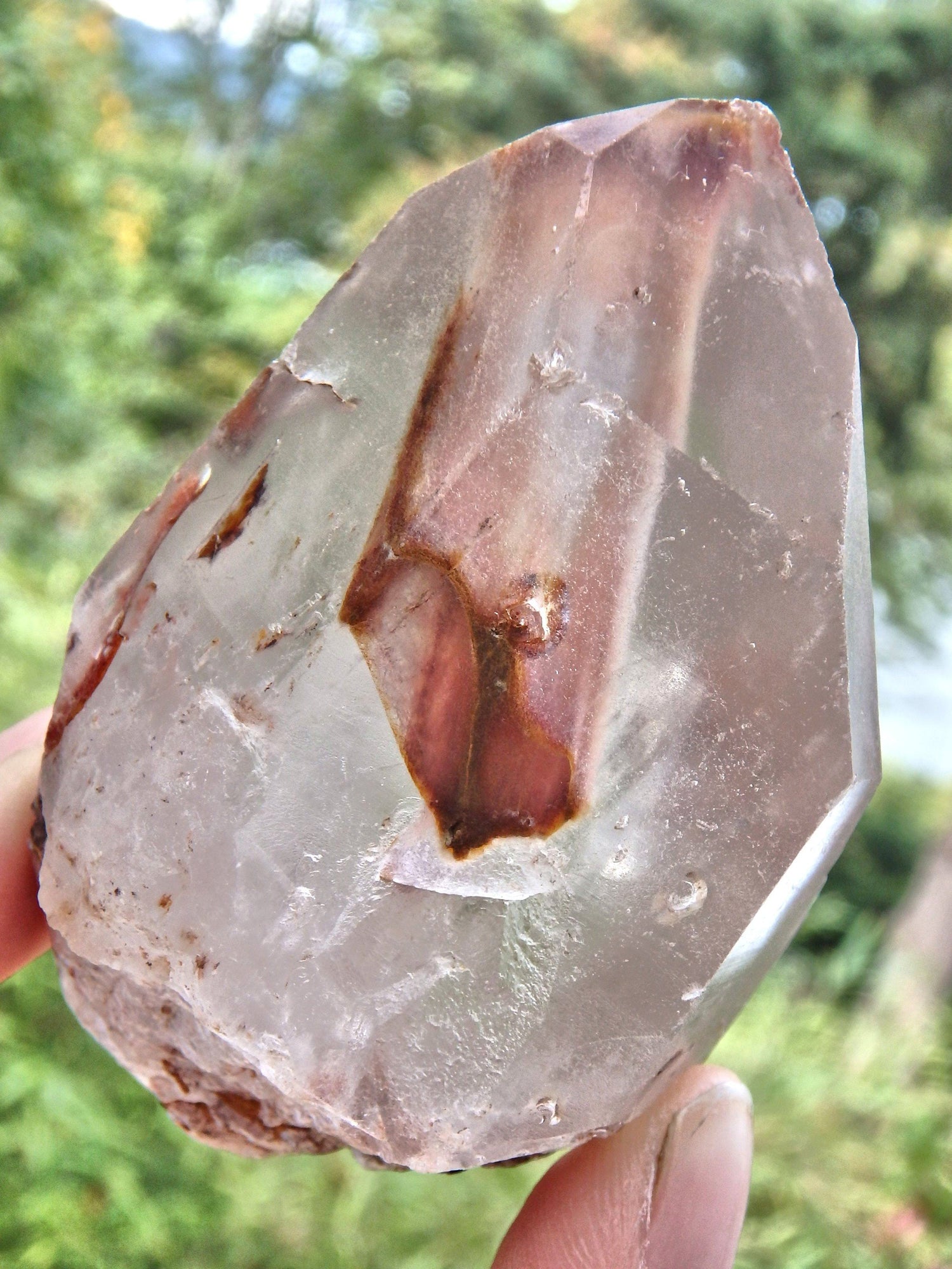  Captured in Time Lightening Cloud Angel Phantom Quartz Point From Brazil
