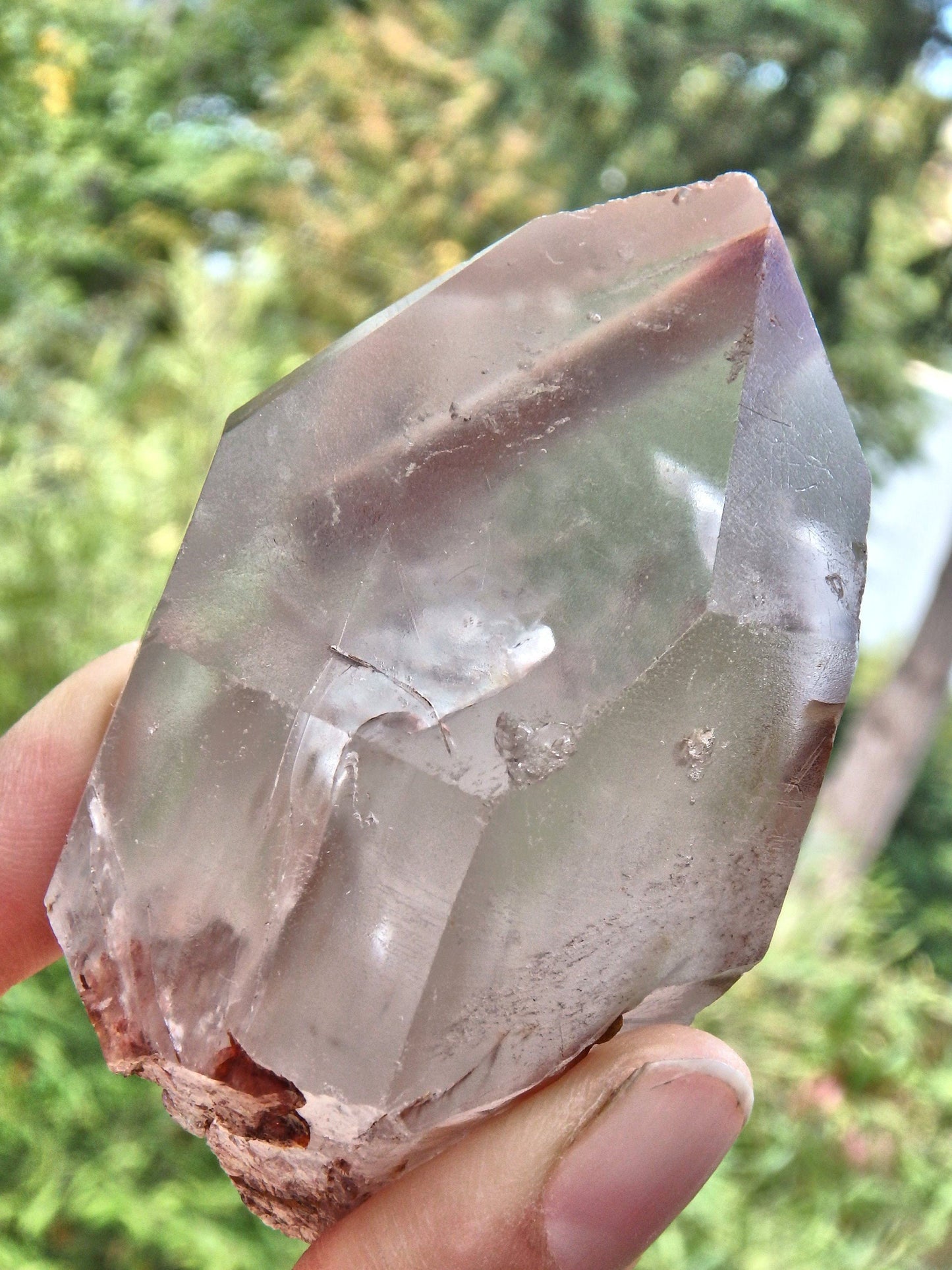  Captured in Time Lightening Cloud Angel Phantom Quartz Point From Brazil