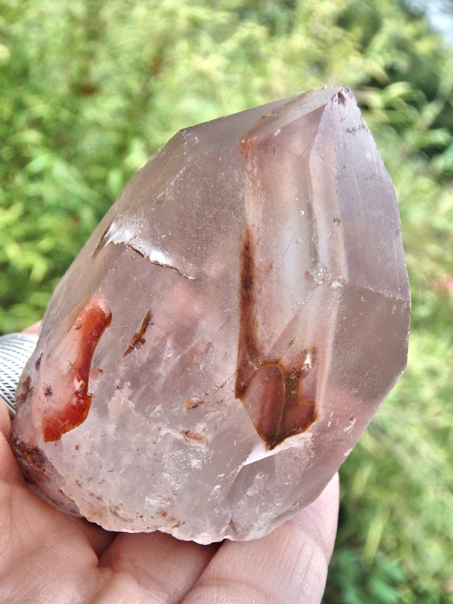  Captured in Time Lightening Cloud Angel Phantom Quartz Point From Brazil