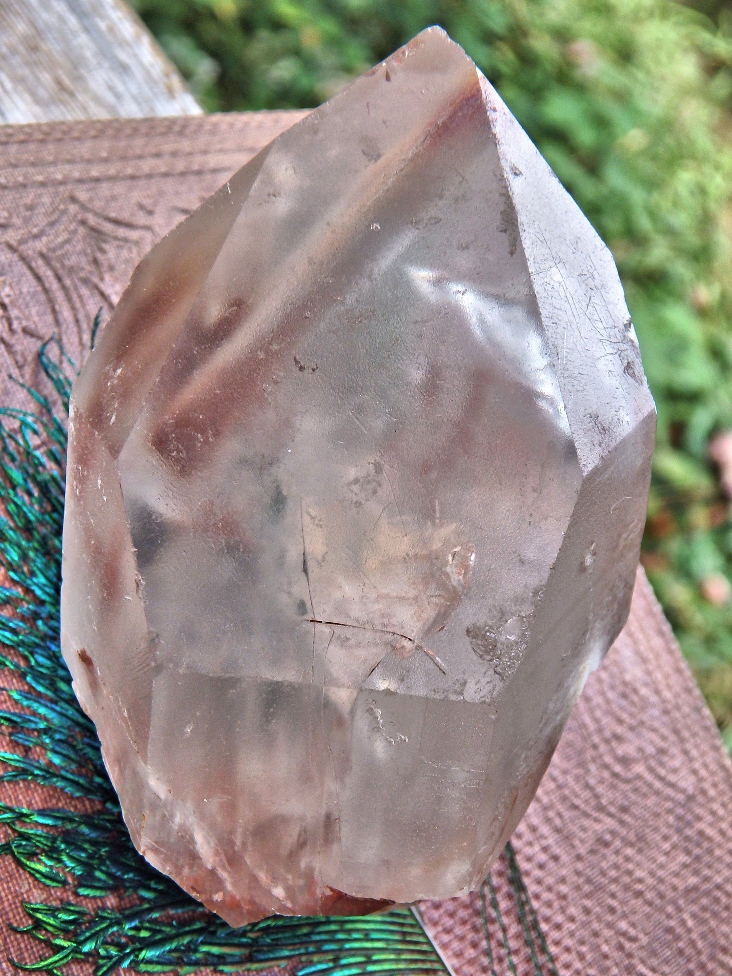  Captured in Time Lightening Cloud Angel Phantom Quartz Point From Brazil