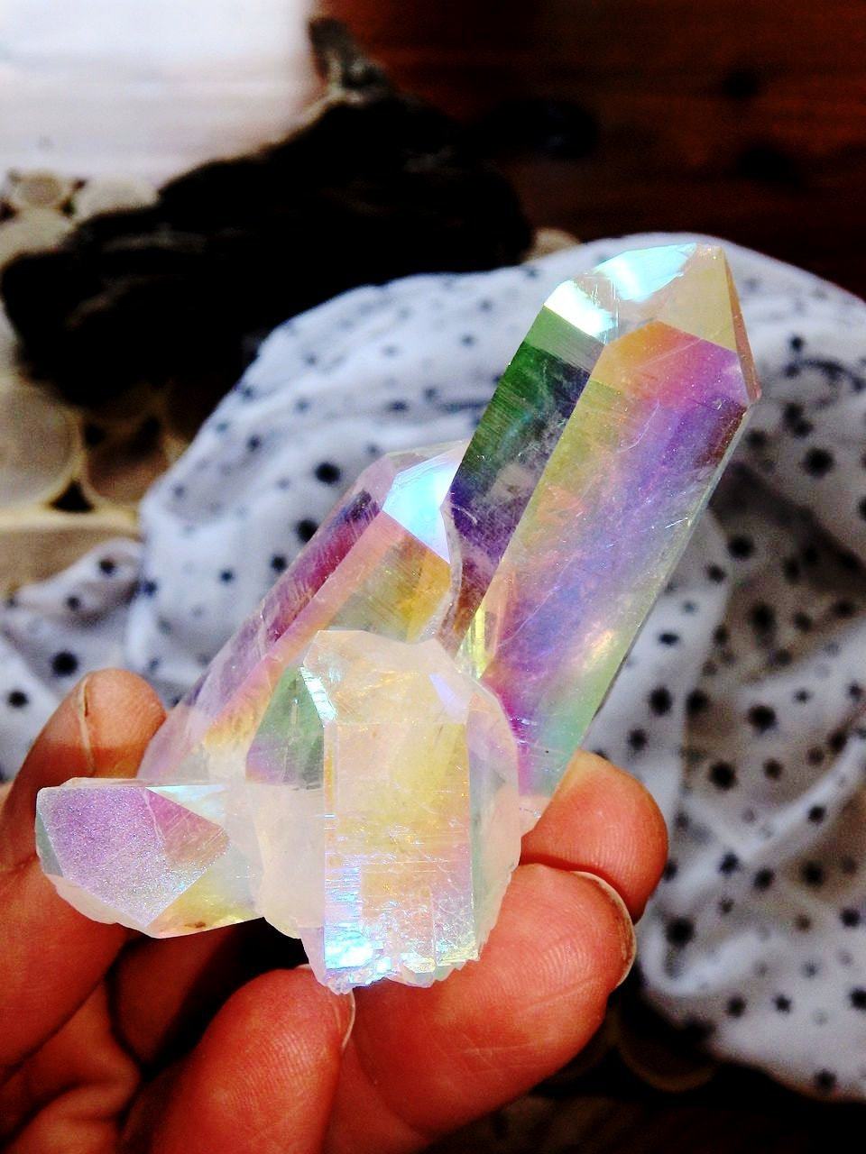  Breathtaking Self Healed & Multi Point Angel Aura Quartz Cluster