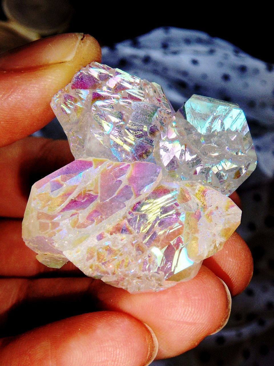  Breathtaking Self Healed & Multi Point Angel Aura Quartz Cluster