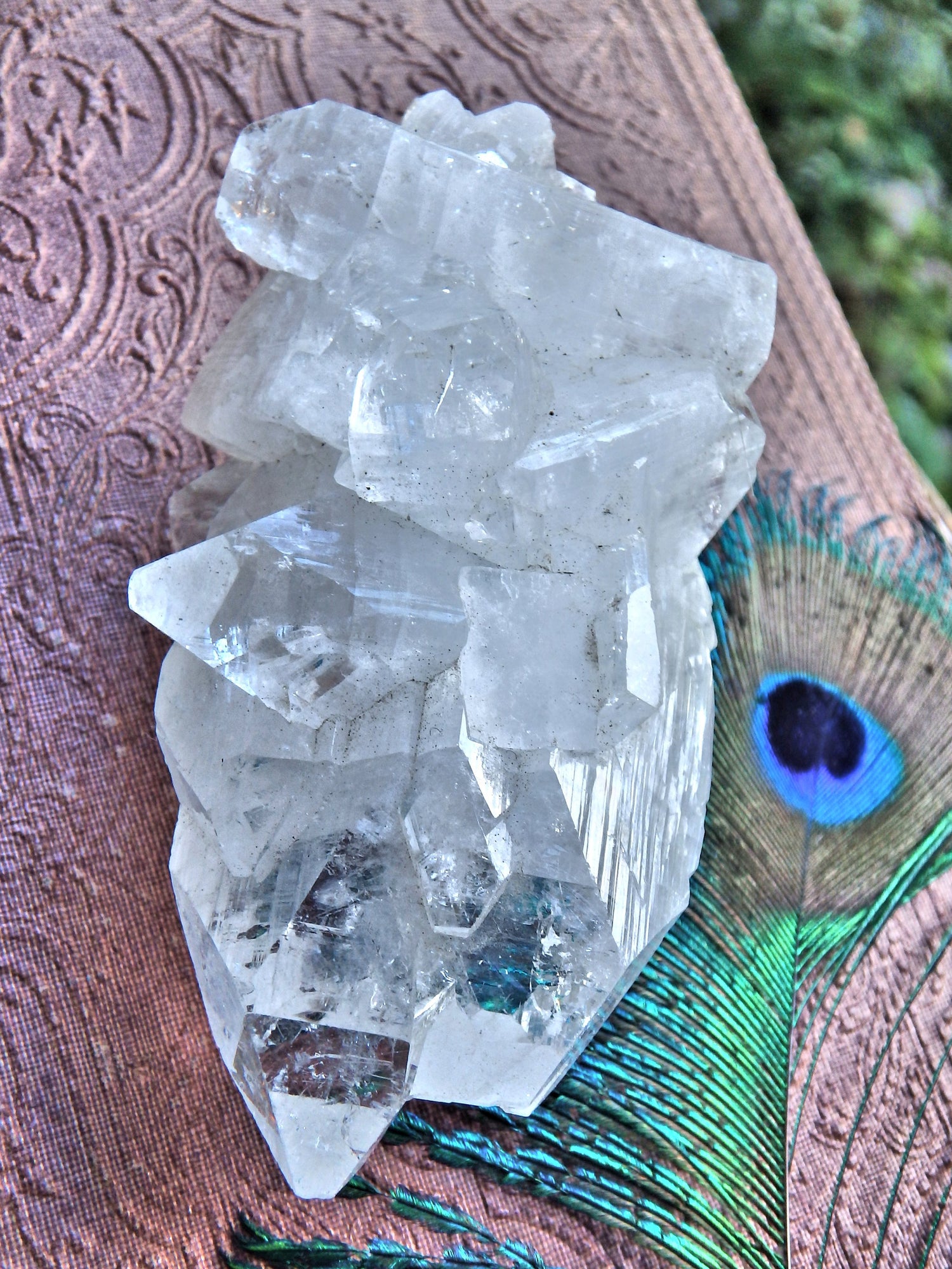 Mysterious Optical Glow Clear Apophyllite Point Cluster From India - Earth Family Crystals