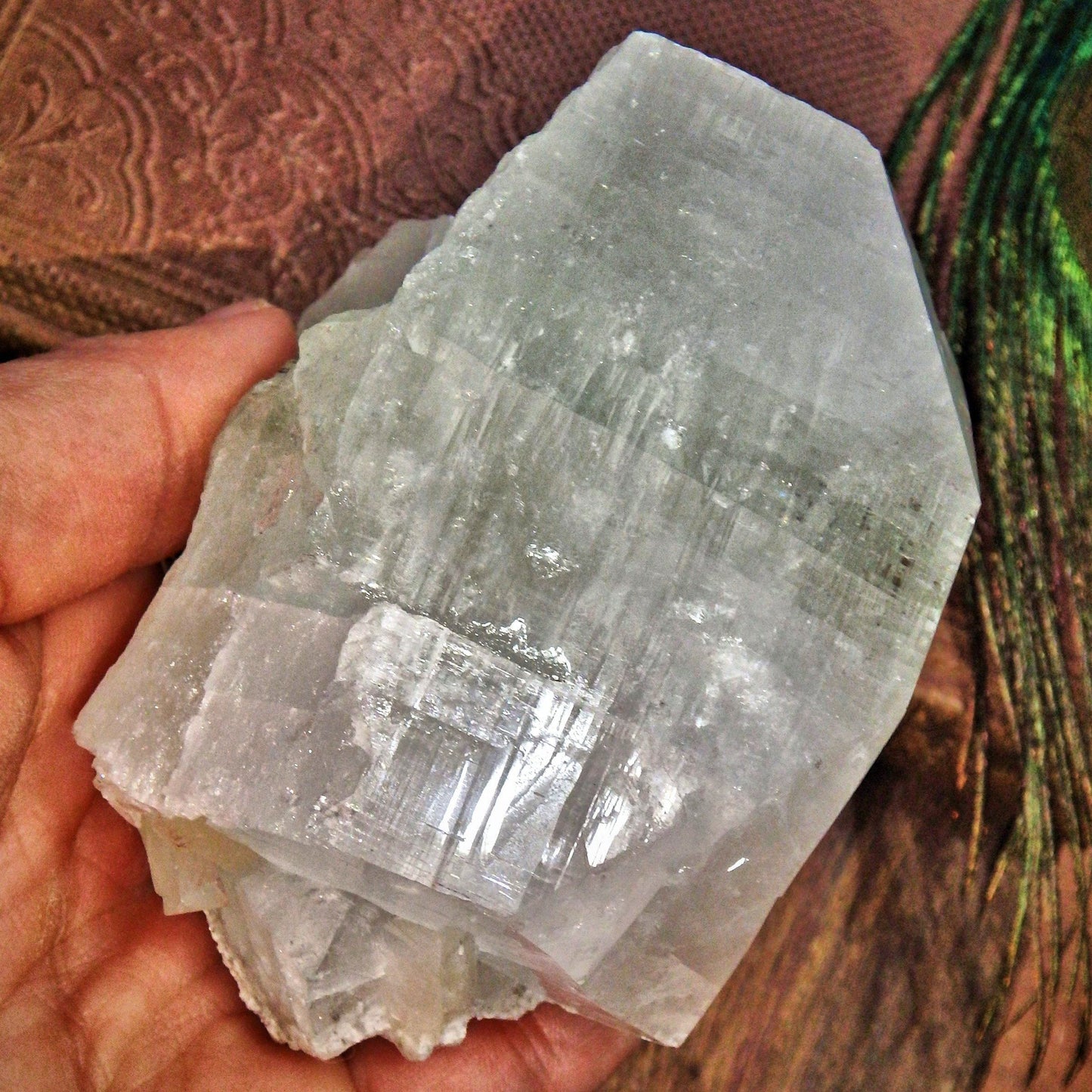  Brilliant Large Chunk of Green & White Apophyllite Cluster From India1
