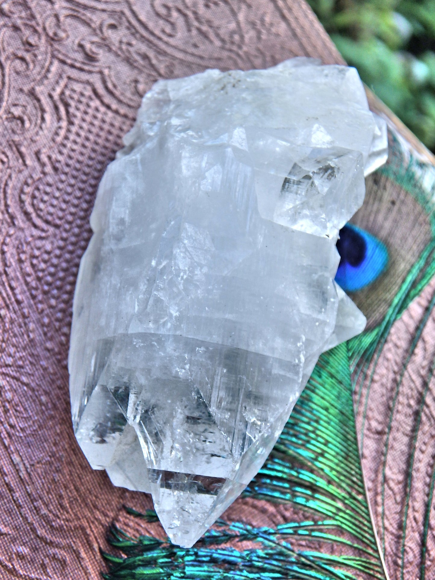 Mysterious Optical Glow Clear Apophyllite Point Cluster From India - Earth Family Crystals