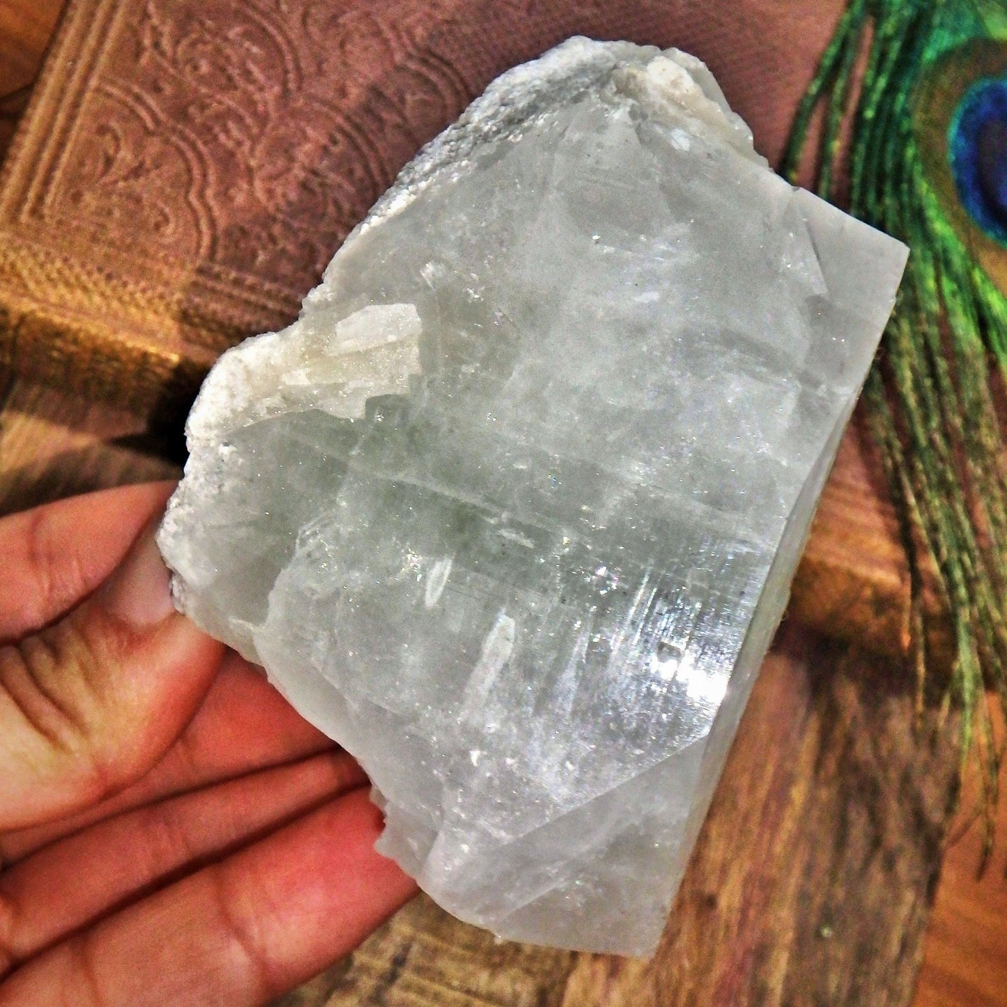  Brilliant Large Chunk of Green & White Apophyllite Cluster From India1