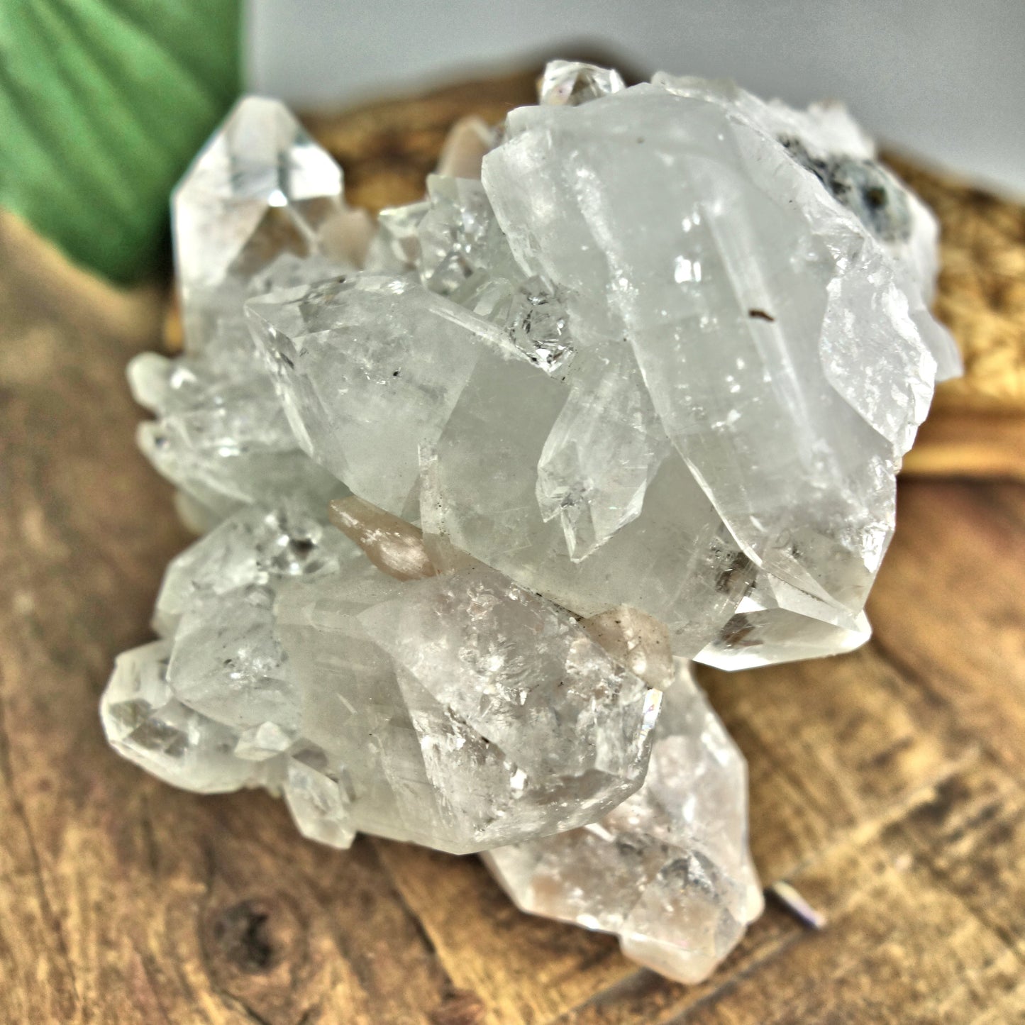 Gemmy Optical Apophyllite Cluster With Stilbite Inclusions From India - Earth Family Crystals