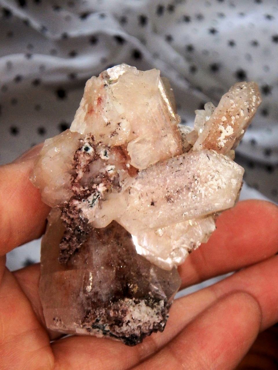 Precious Pretty Pink Stilbite & Apophyllite Cluster from India 1 - Earth Family Crystals
