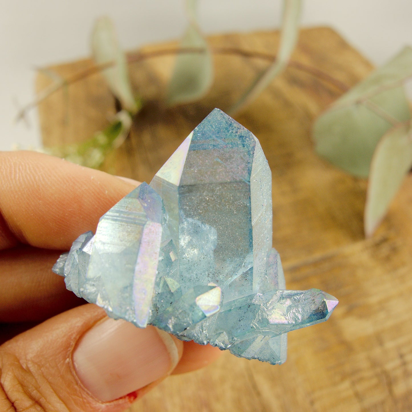 Gorgeous Rainbows  Aqua Aura Quartz Cluster From Arkansas #3 - Earth Family Crystals