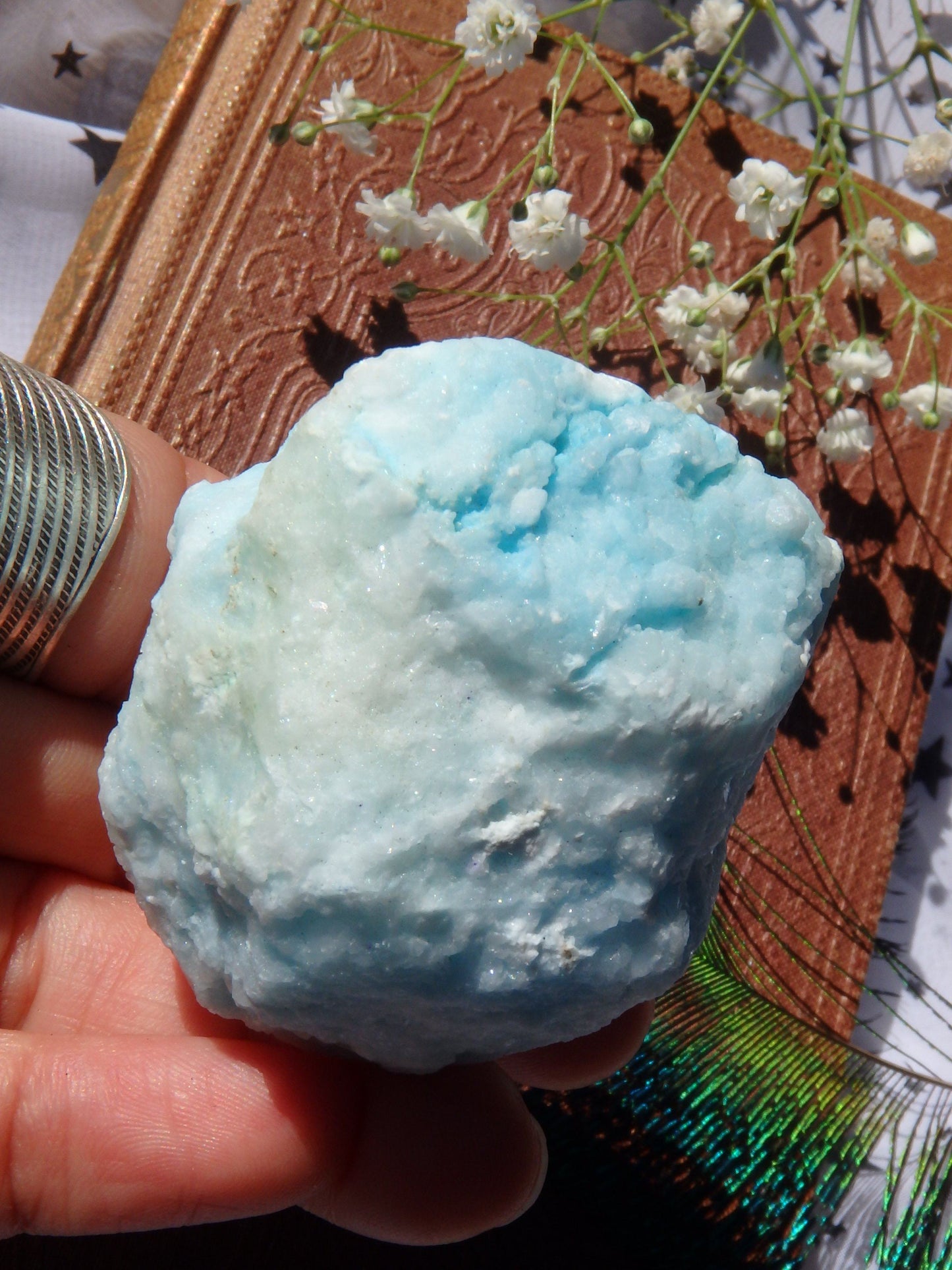  Blue Cotton Candy Aragonite Natural Chunk Specimen 1