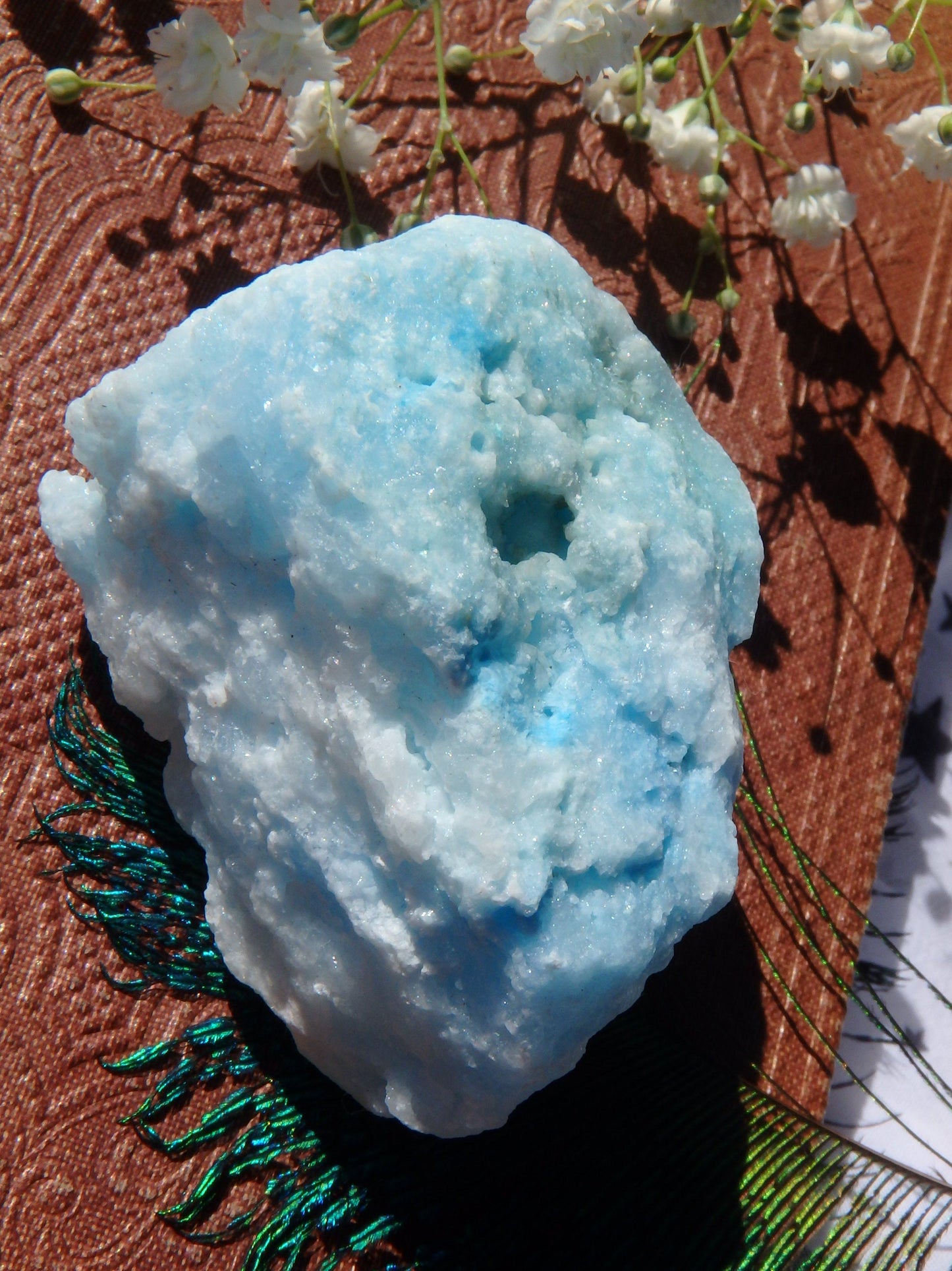  Blue Cotton Candy Aragonite Natural Chunk Specimen 2