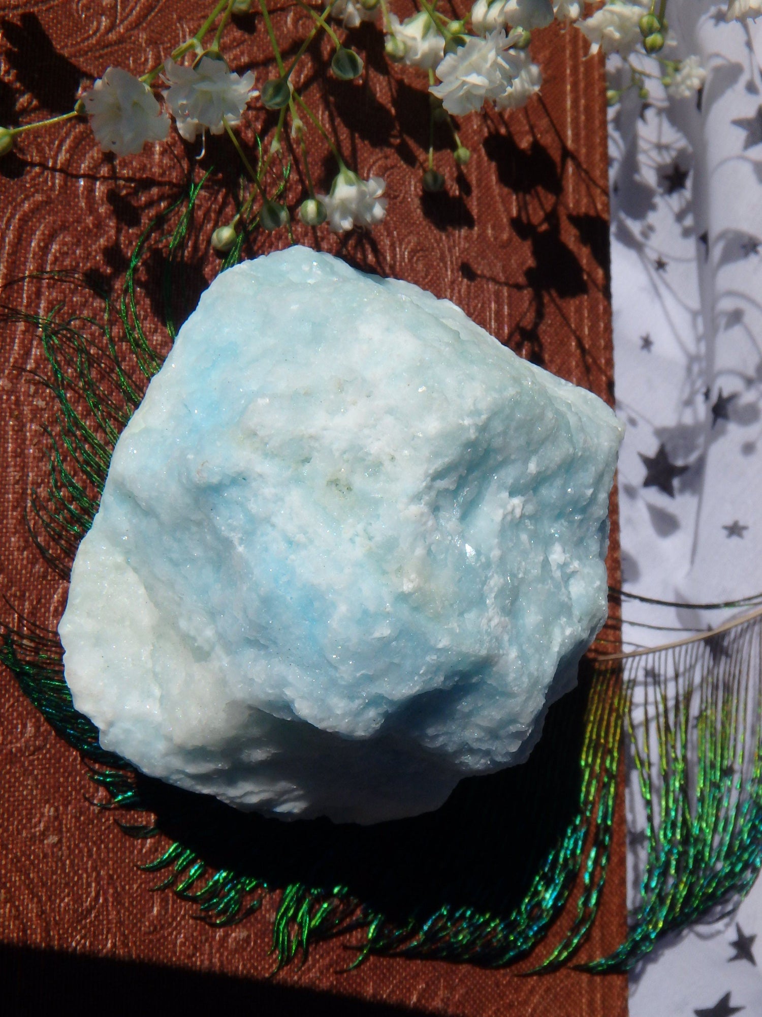 Blue Cotton Candy Aragonite Natural Chunk Specimen 1