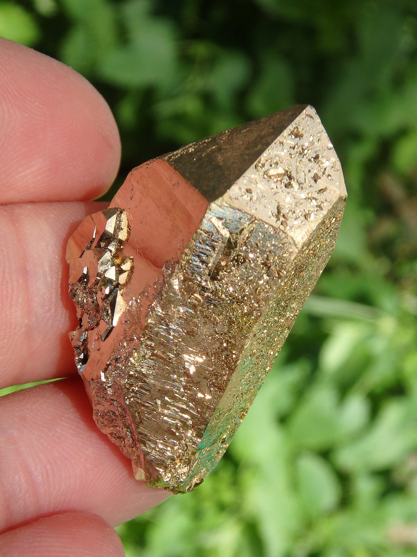  Breathtaking Shimmer Elestial DT Gold Aura Quartz Point