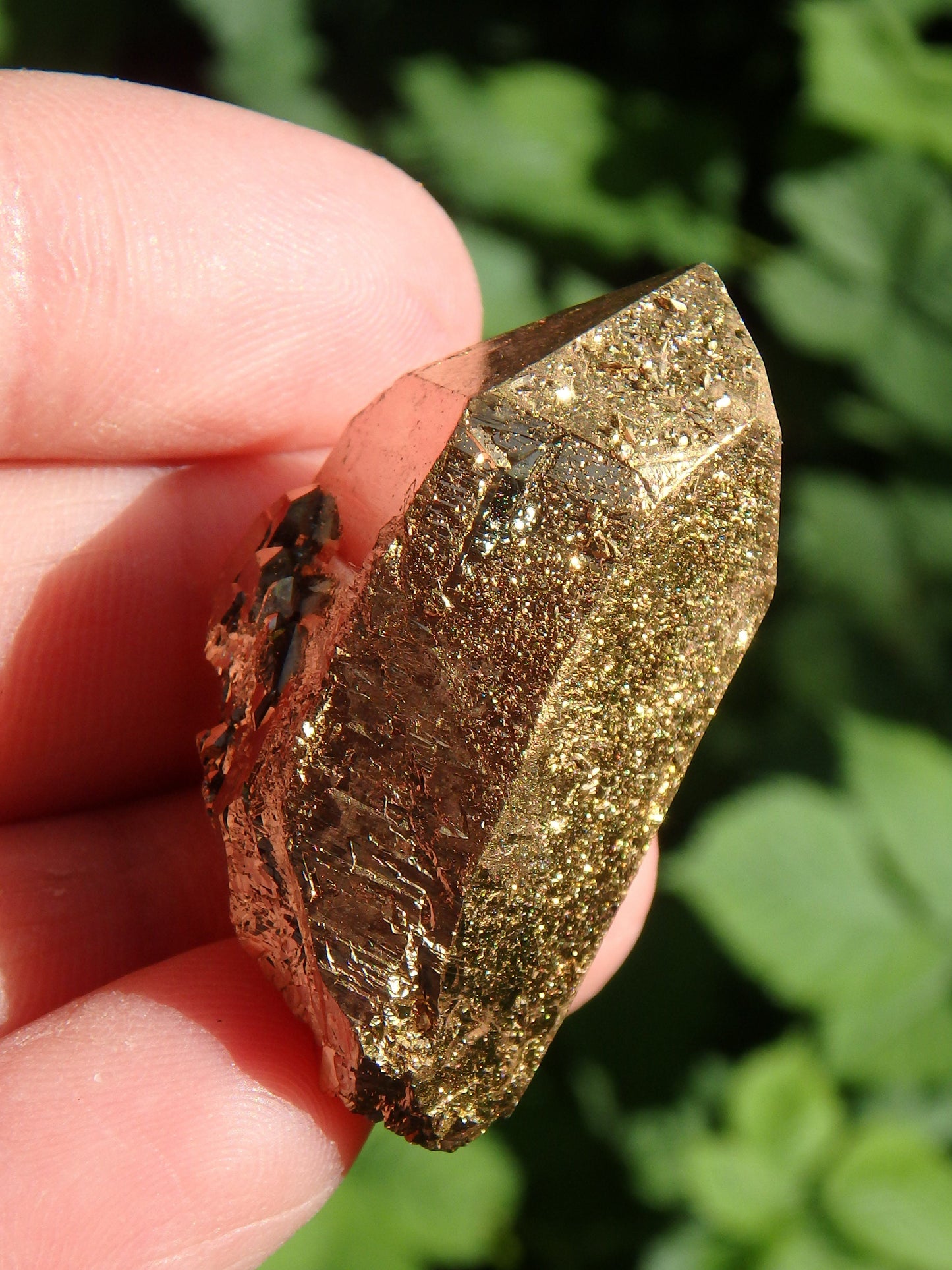  Breathtaking Shimmer Elestial DT Gold Aura Quartz Point