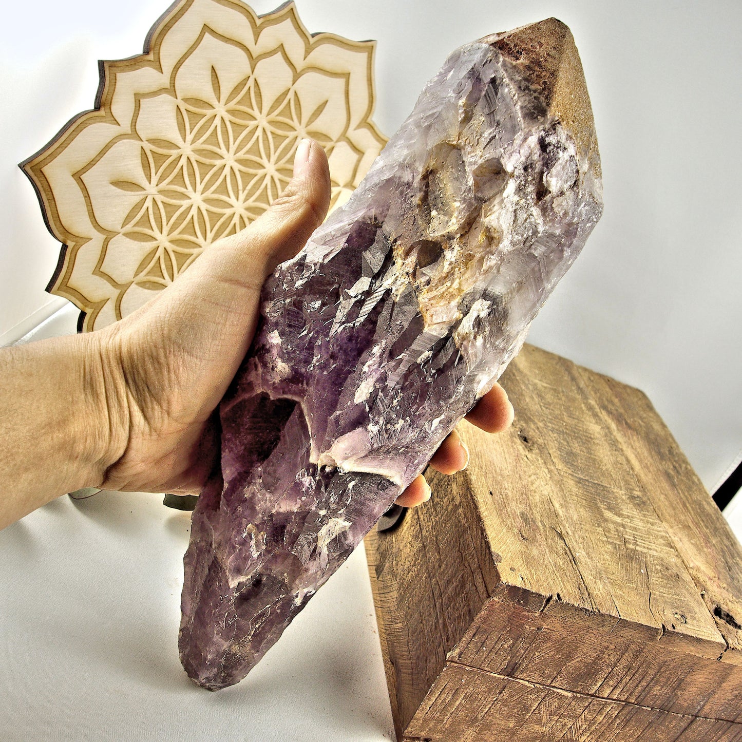 Incredible XXL Long & Powerful 1.5 KG ~Complete Genuine Canadian Auralite-23 Point With Hematite Druzy Capped Tip