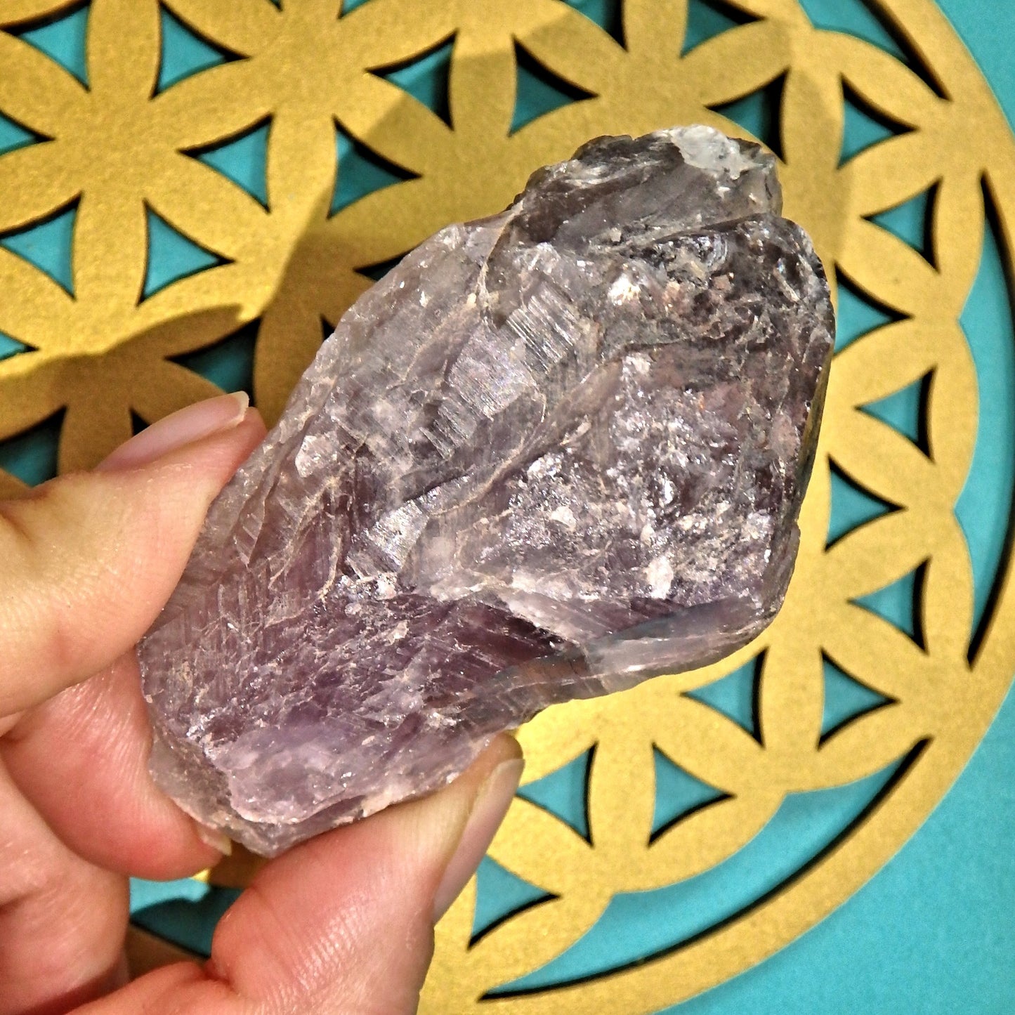 Green Inclusions & Rainbows Elestial Tip  Auralite-23 Point From Ontario, Canada - Earth Family Crystals