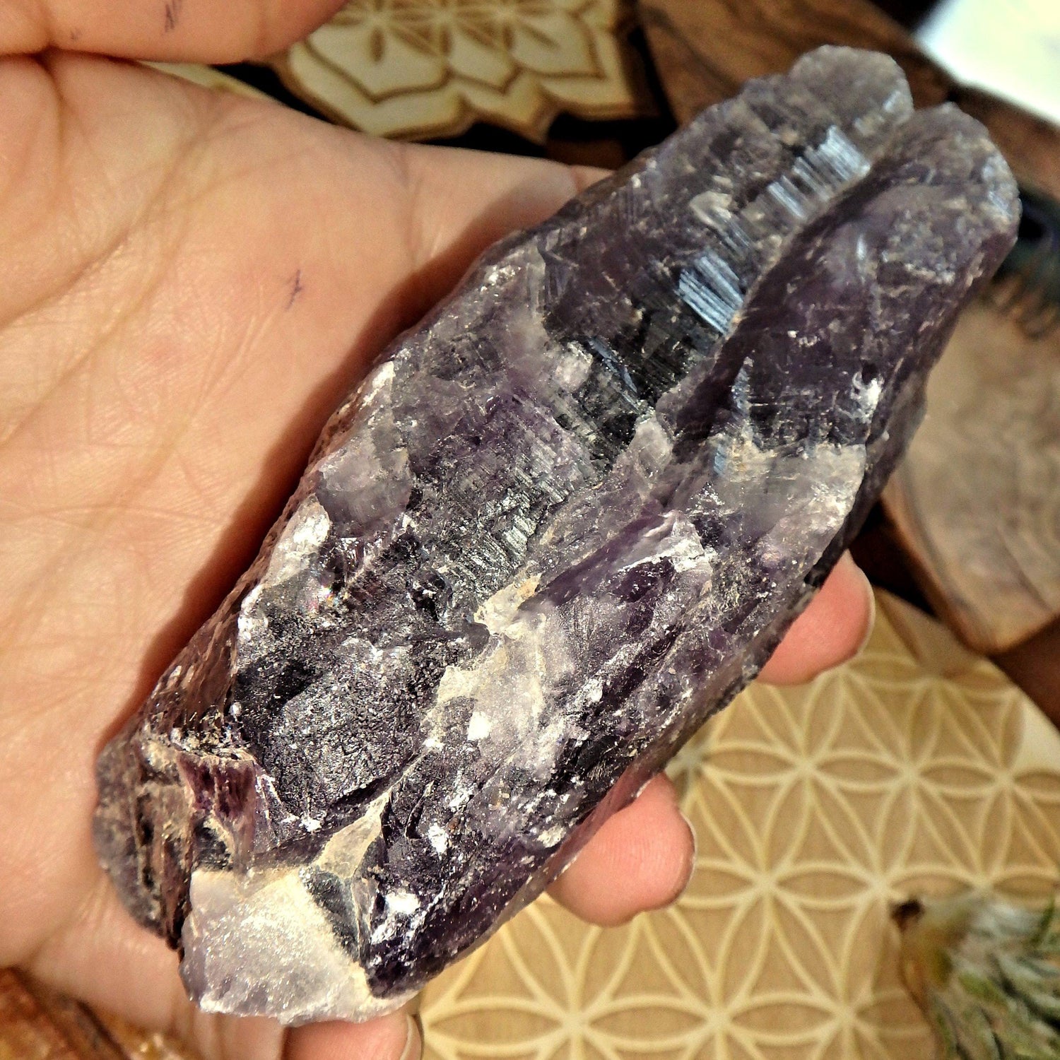  Chunky Deep Purple Healing Auralite-23 Natural Point From Canada 1