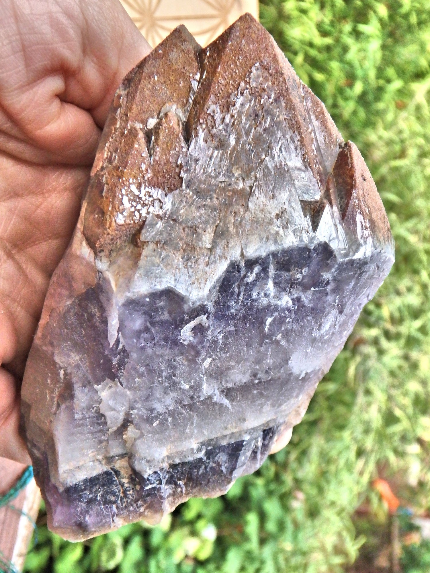 Powerful Perfect Hematite Capped Record Keeper Point Auralite-23 With Self Healing From Ontario, Canada - Metiz Tier Price