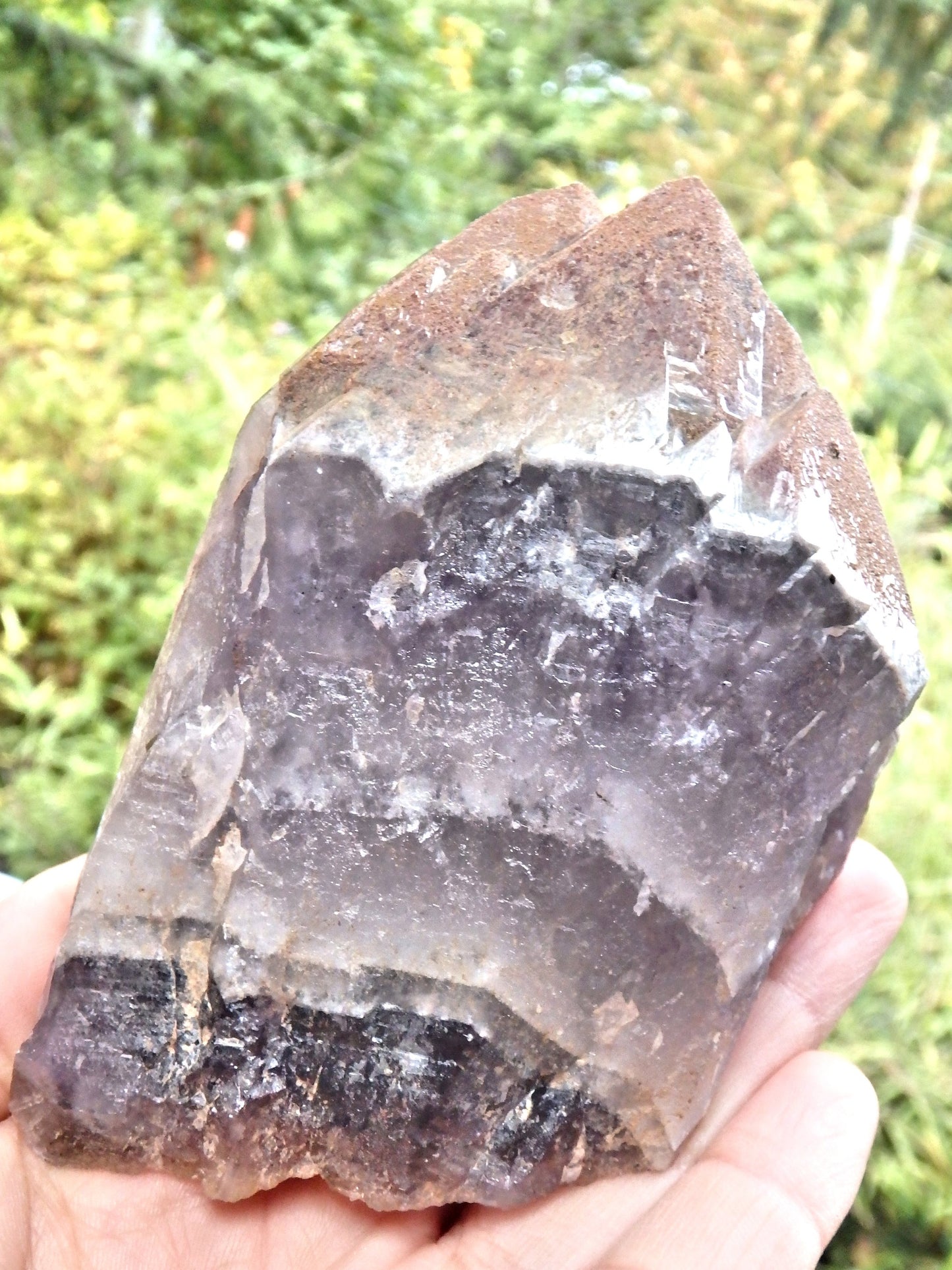 Powerful Perfect Hematite Capped Record Keeper Point Auralite-23 With Self Healing From Ontario, Canada - Metiz Tier Price