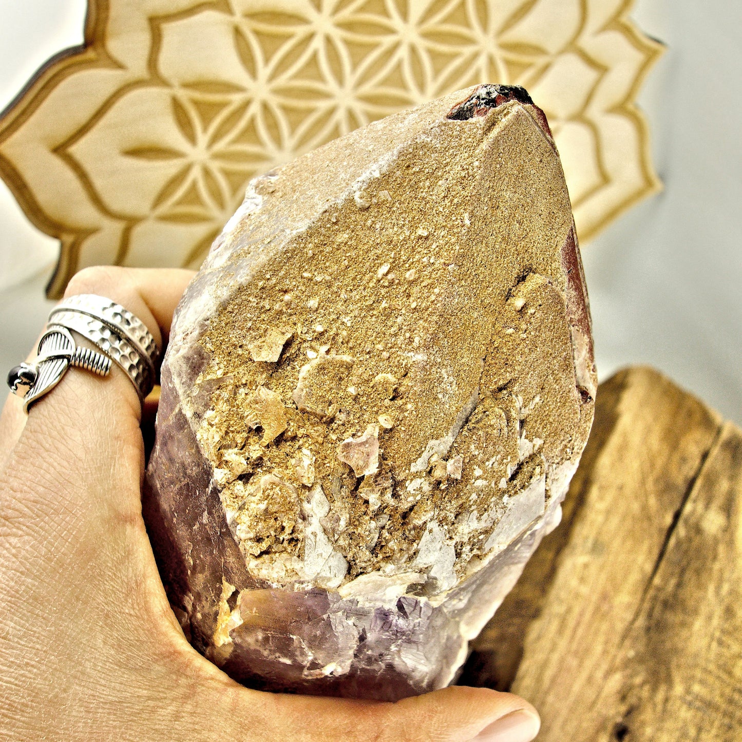 Incredible XXL Long & Powerful 1.5 KG ~Complete Genuine Canadian Auralite-23 Point With Hematite Druzy Capped Tip