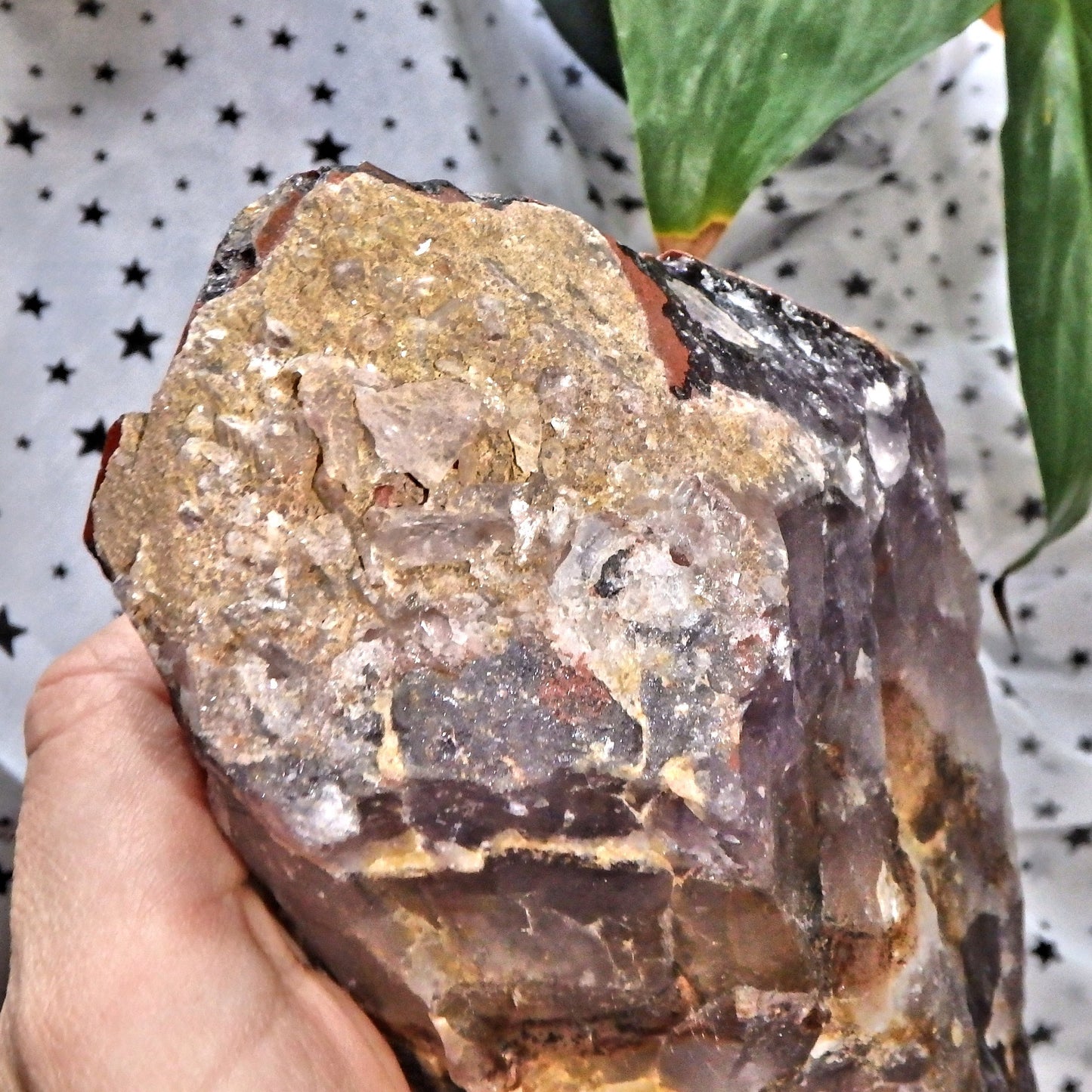 Incredible XXL Red Hematite & Quartz Druzy Crusted Tipped  Auralite-23 Point With Record Keepers From Ontario  Canada