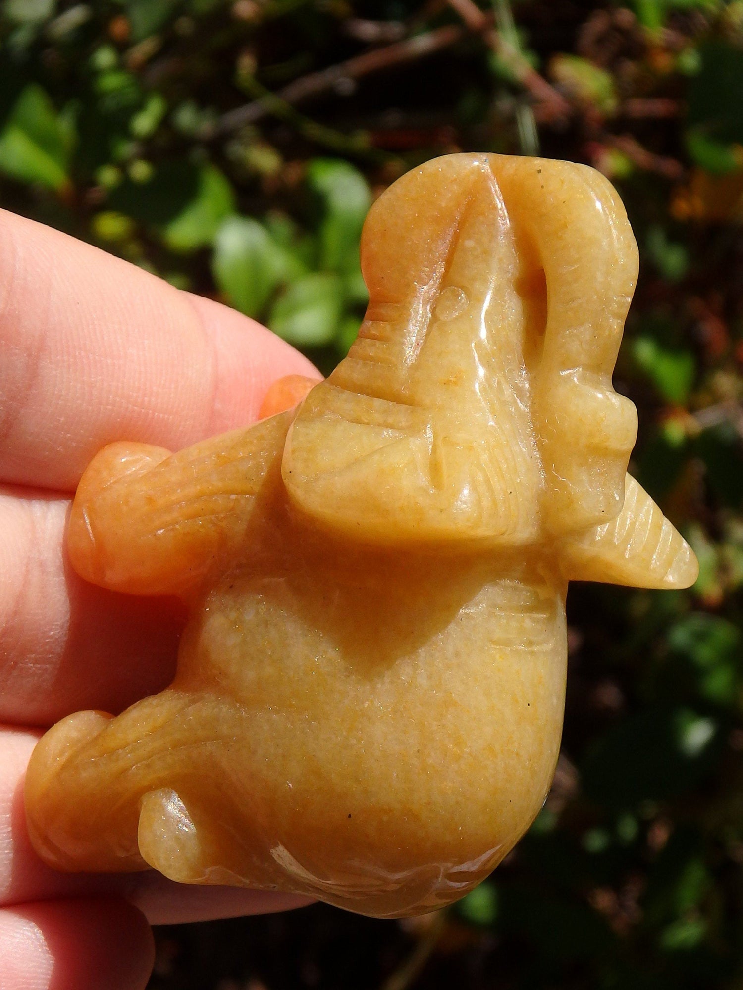  Adorable Orange Aventurine Elephant Carving